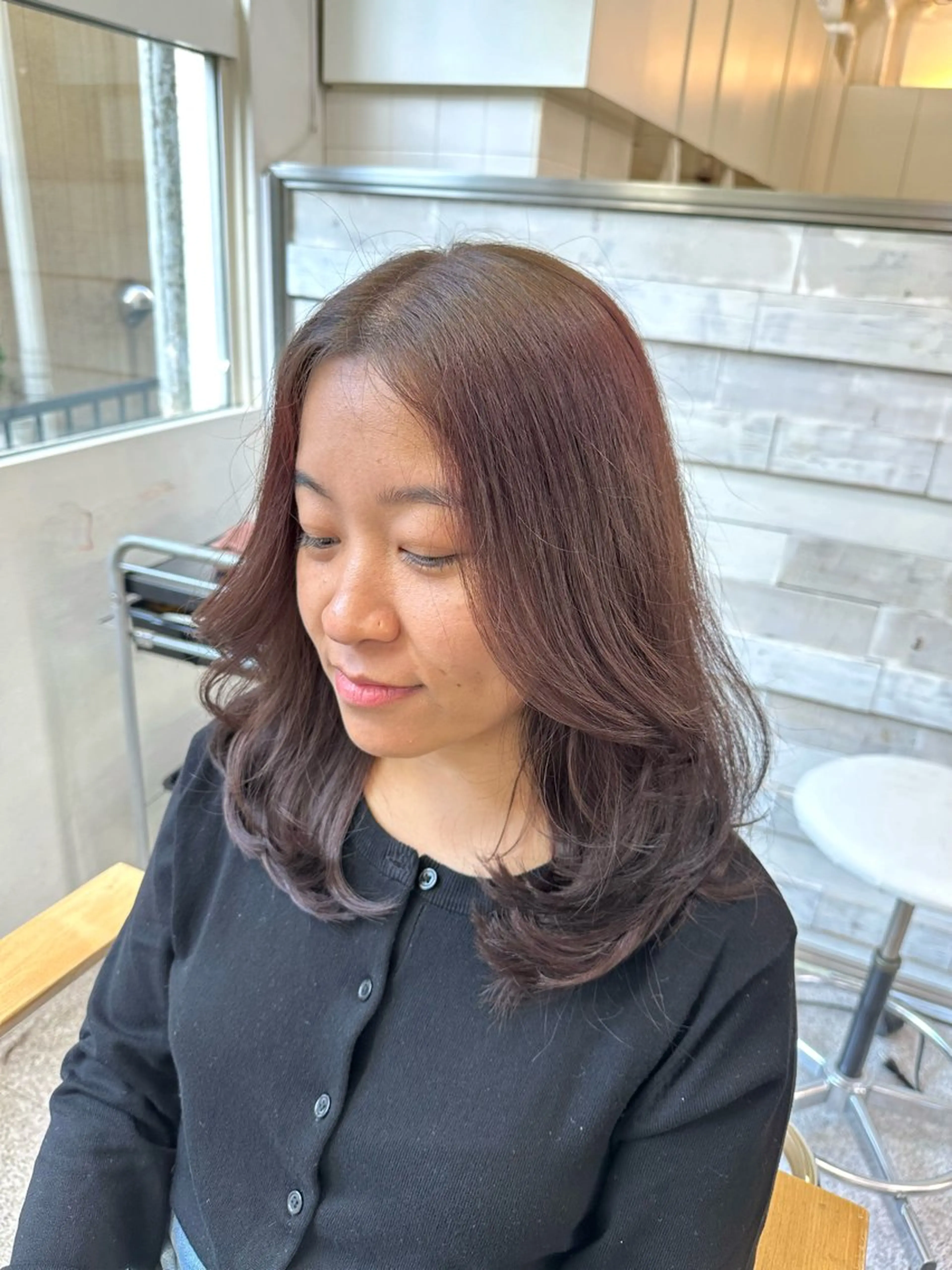 セミロング レイヤーカット カット レイヤーカット/ カラー/長谷恵花のヘアスタイル