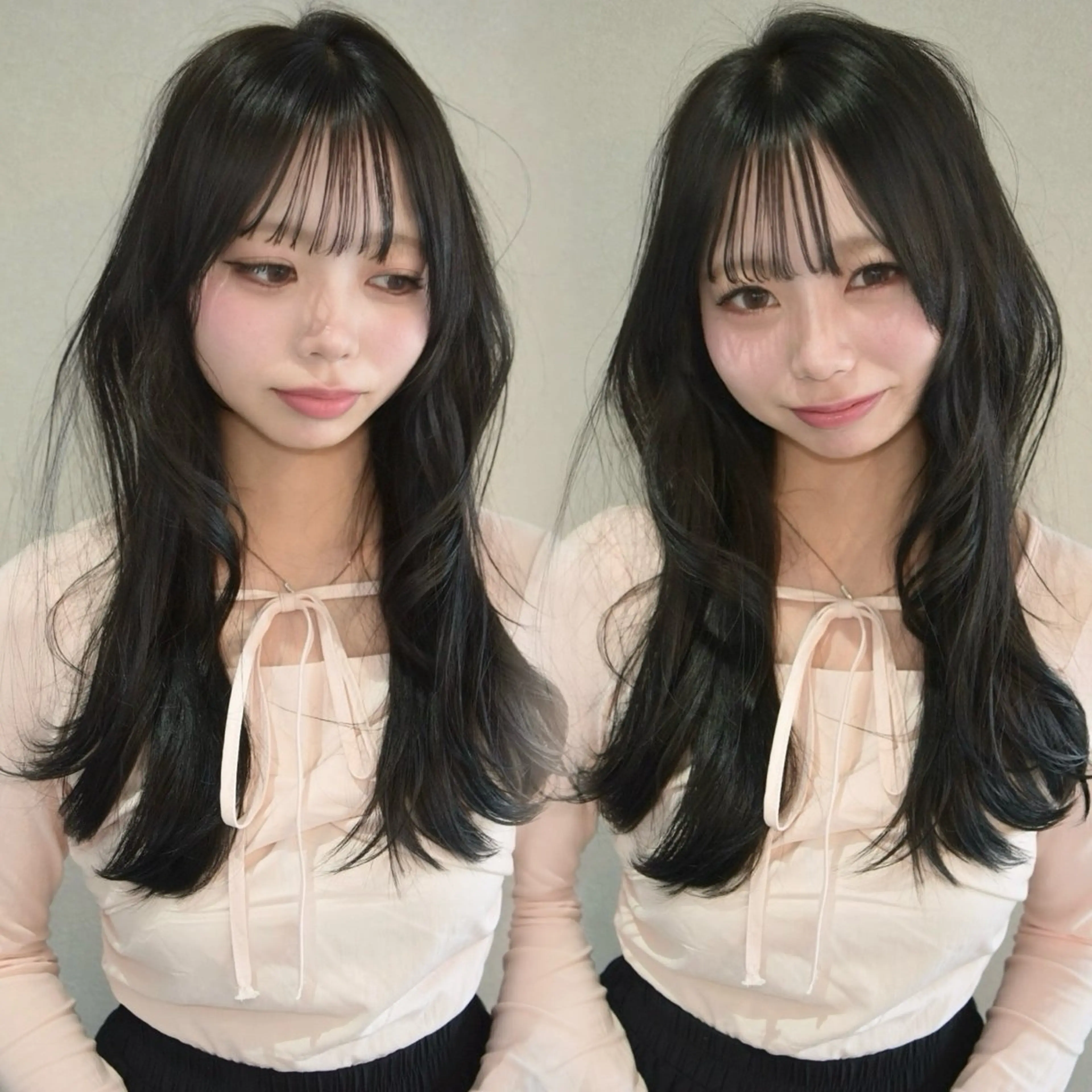 ロング カット ヘアカラー トリートメント 似合わせカット/ 顔周りカット/まりなのヘアスタイル