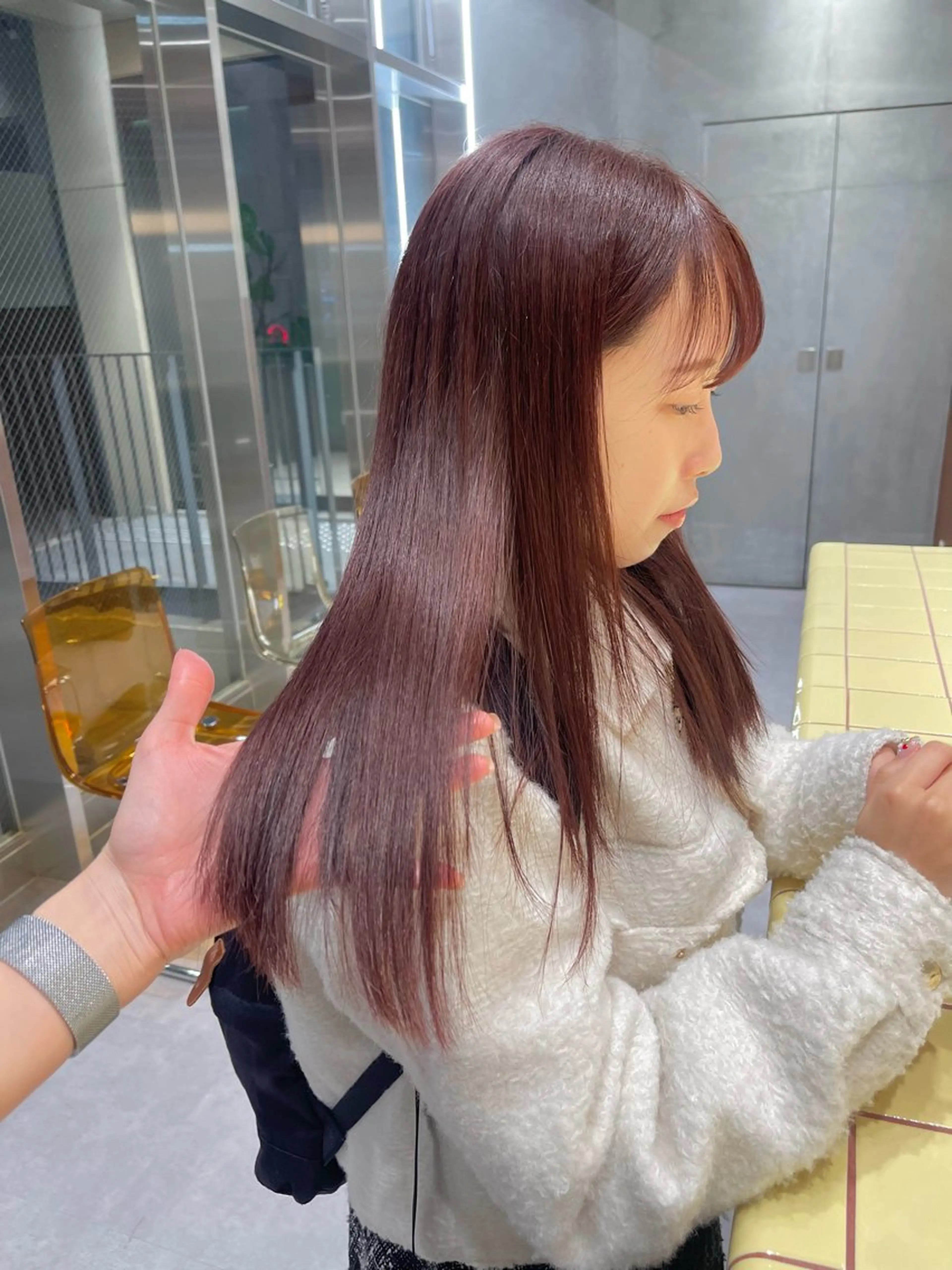 ロング ヘアカラー トリートメント ヘッドスパ ラベンダー/レイヤー スタイル🤎mamiのヘアスタイル