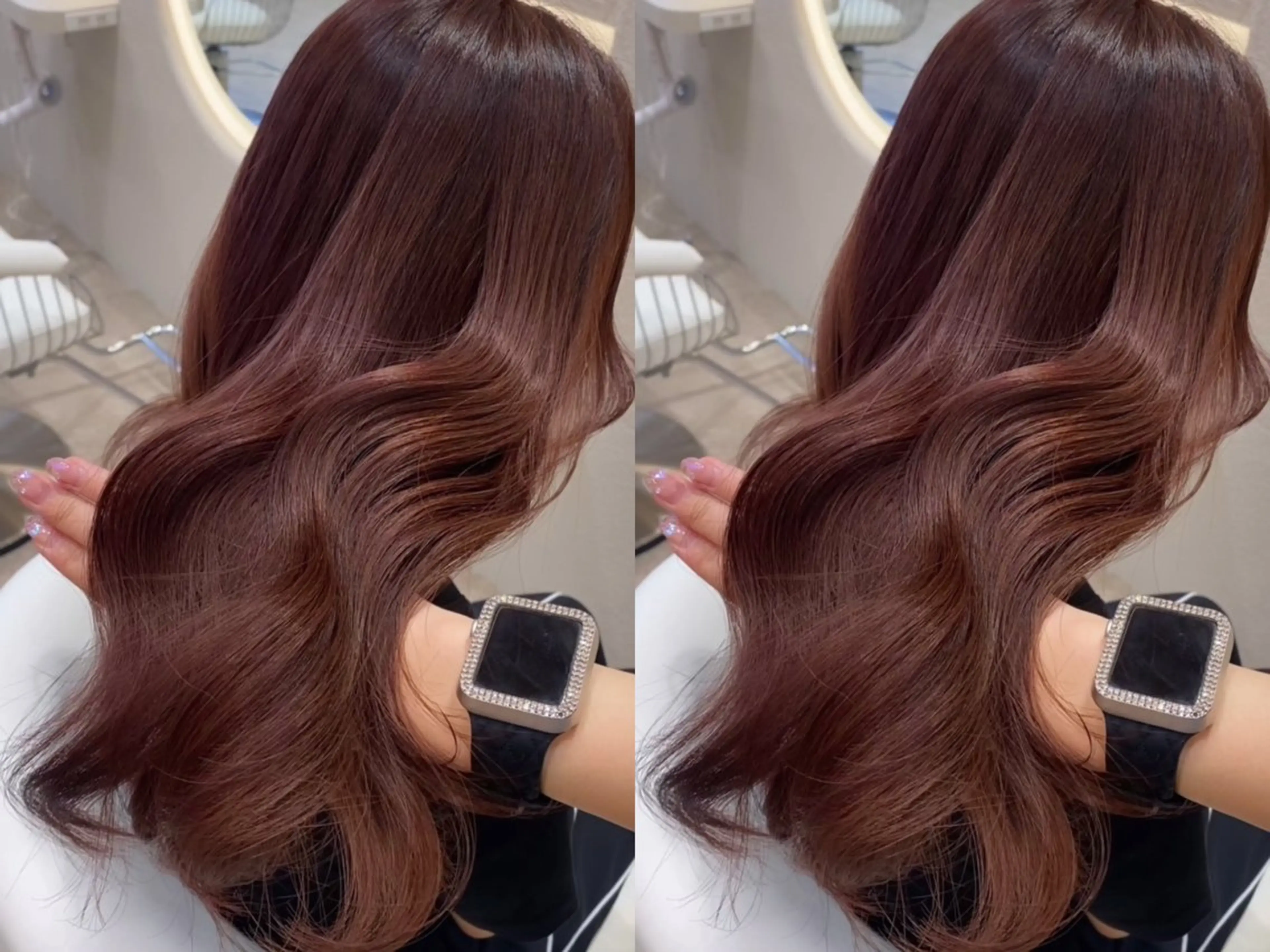 セミロング カラー カット ヘアカラー トリートメント 上品♡韓国レイヤー ‎🤍のの‎🤍のヘアスタイル