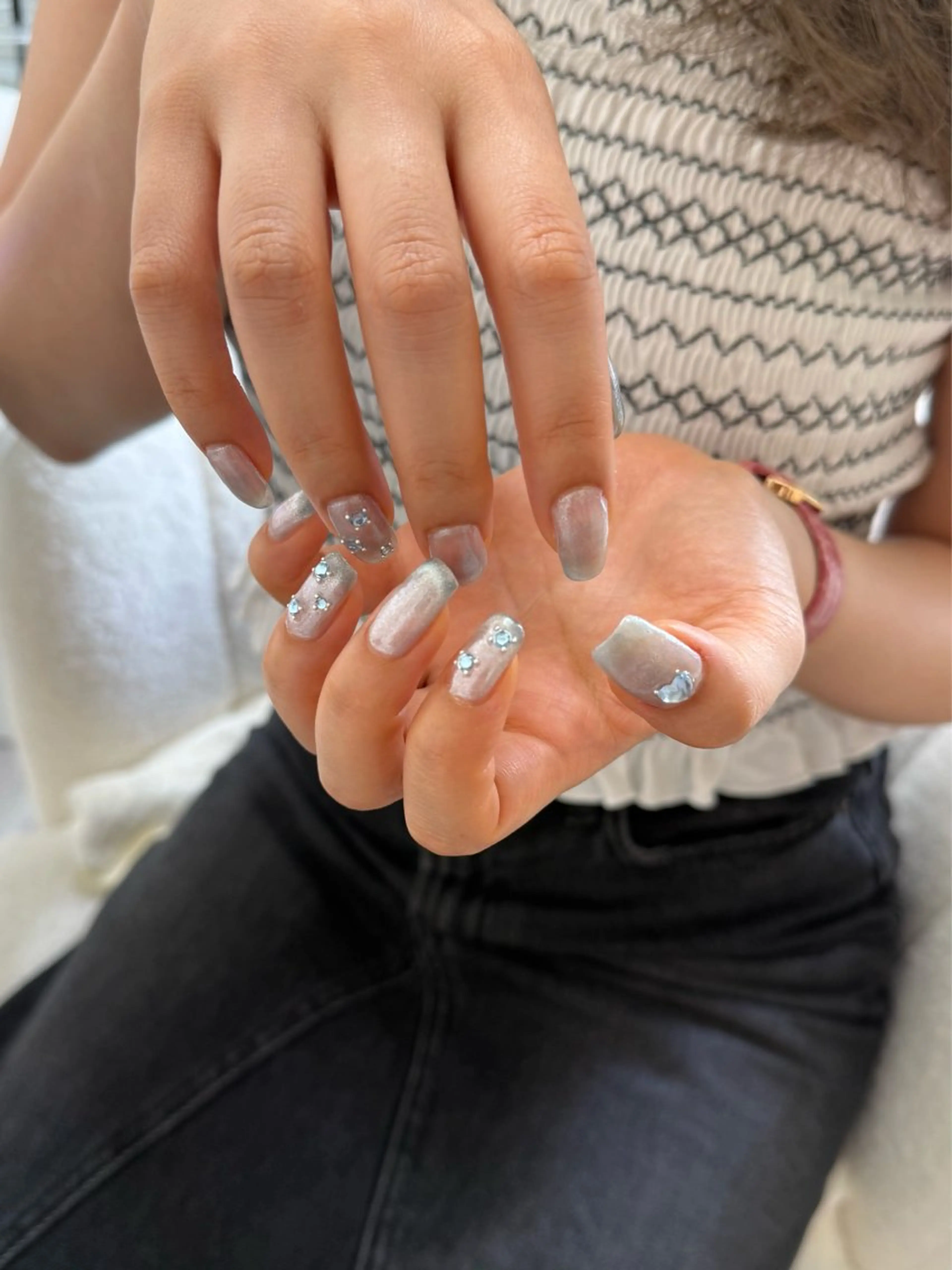 ネイル グラデーション マグネットネイル ミラーネイル Stella不動前 maiのネイルデザイン