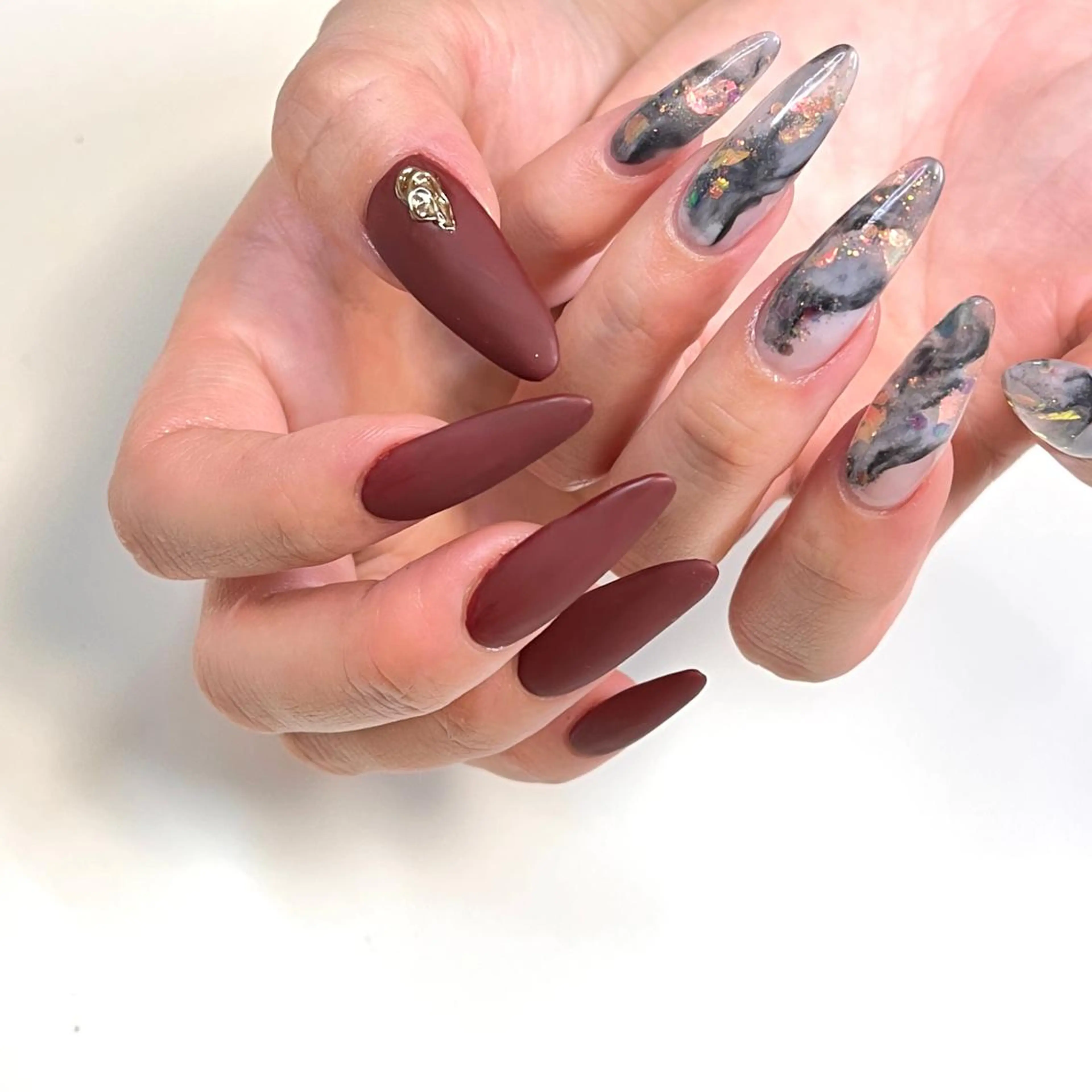 ネイル 長さ出し スカルプネイル ハンドネイル Nail Rinonのネイルデザイン