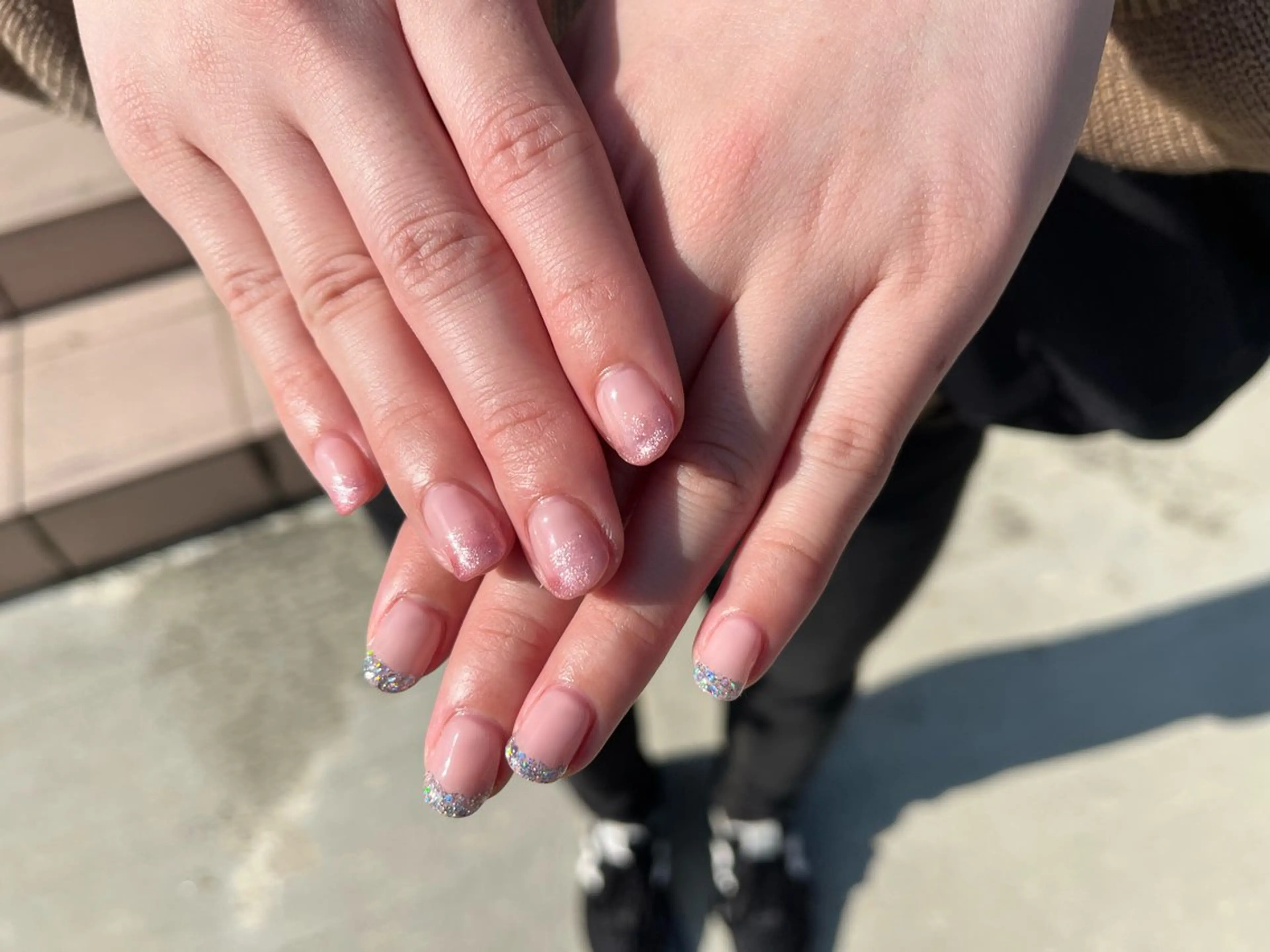 ネイル フレンチネイル ガラスフレンチ マグネットネイル ハンドネイル ビューティーサロン プチフルールのネイルデザイン