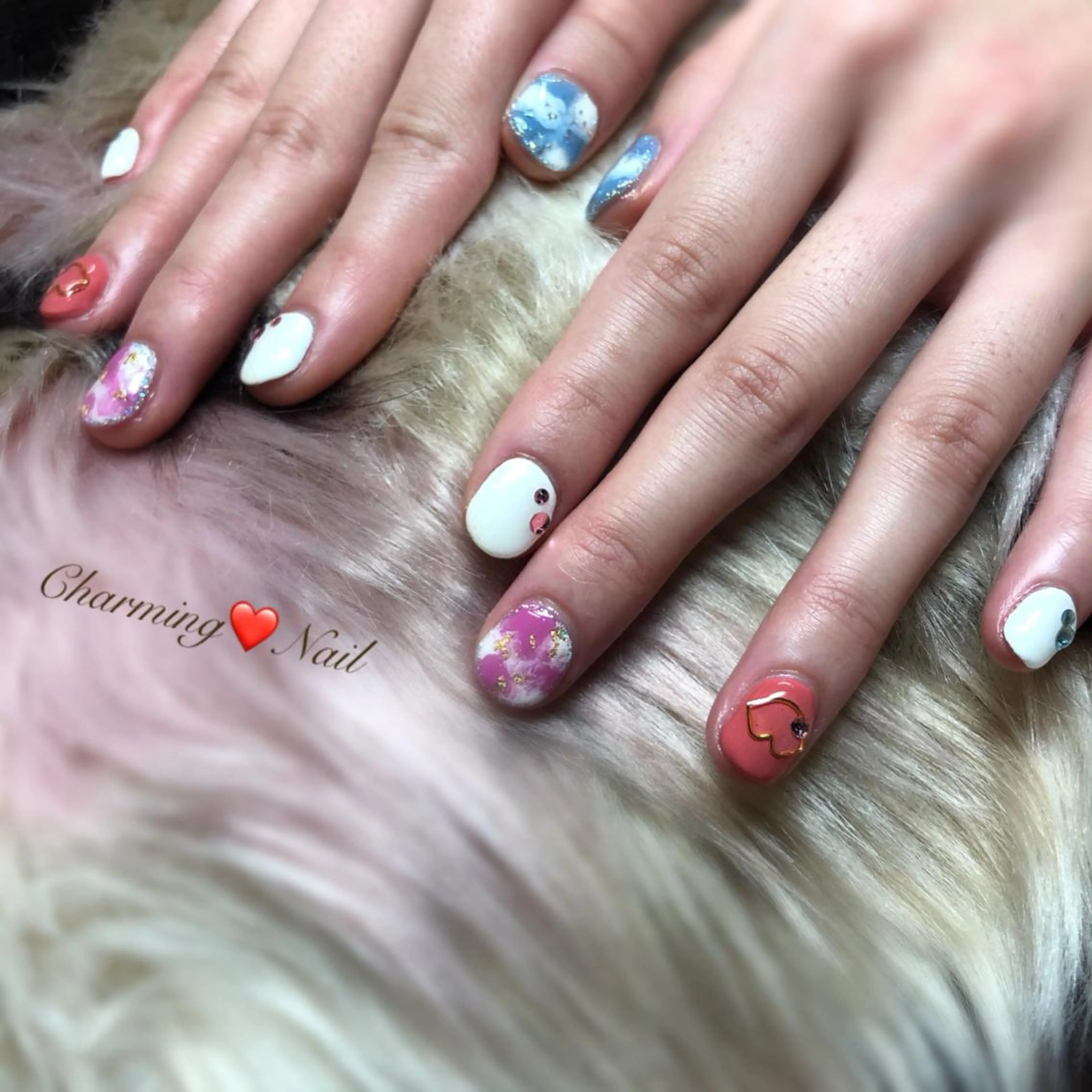 ネイル アートネイル ジェルネイル キラキラネイル 大理石ネイル(マーブル) Charming❤️Nail所属・Nailist Amiのその他イメージ