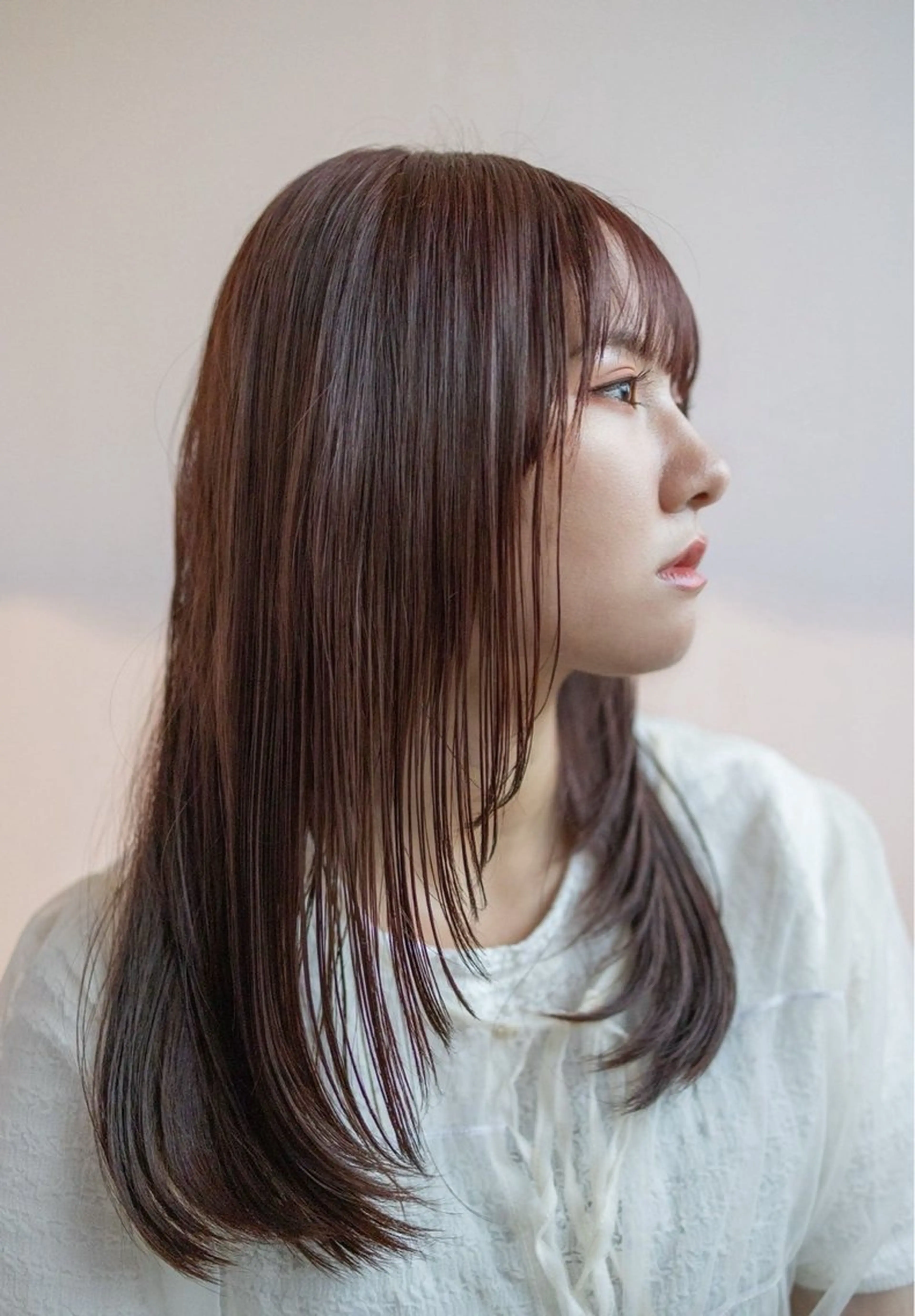 セミロング 顔まわりレイヤー レイヤーカット カット shampoo hair salon所属・🫧レイヤー/透明感 カラー/Ryukaのヘアスタイル