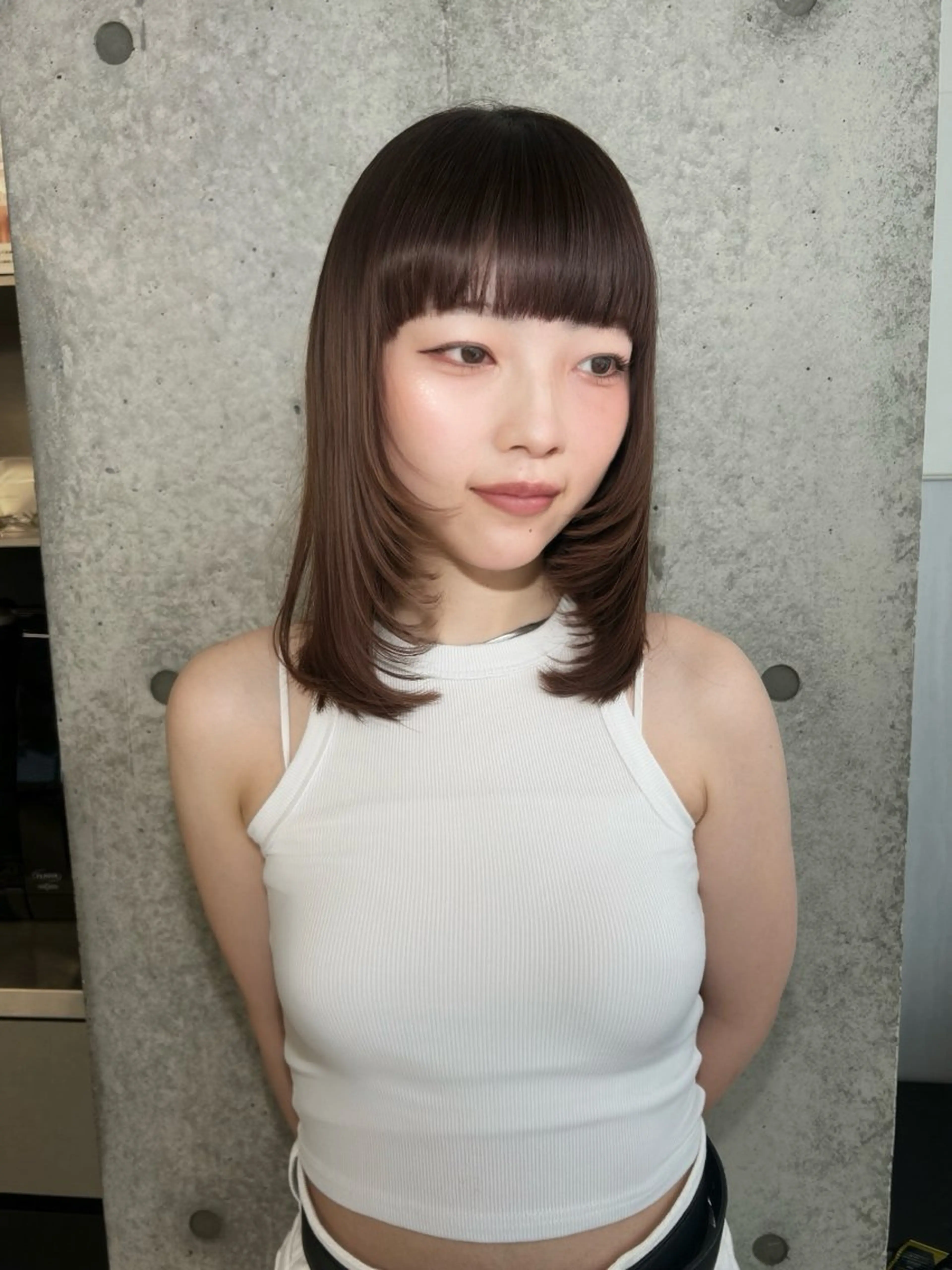 ミディアム レイヤーカット カット ️💜akari💜 ハイトーン/レイヤーのヘアスタイル