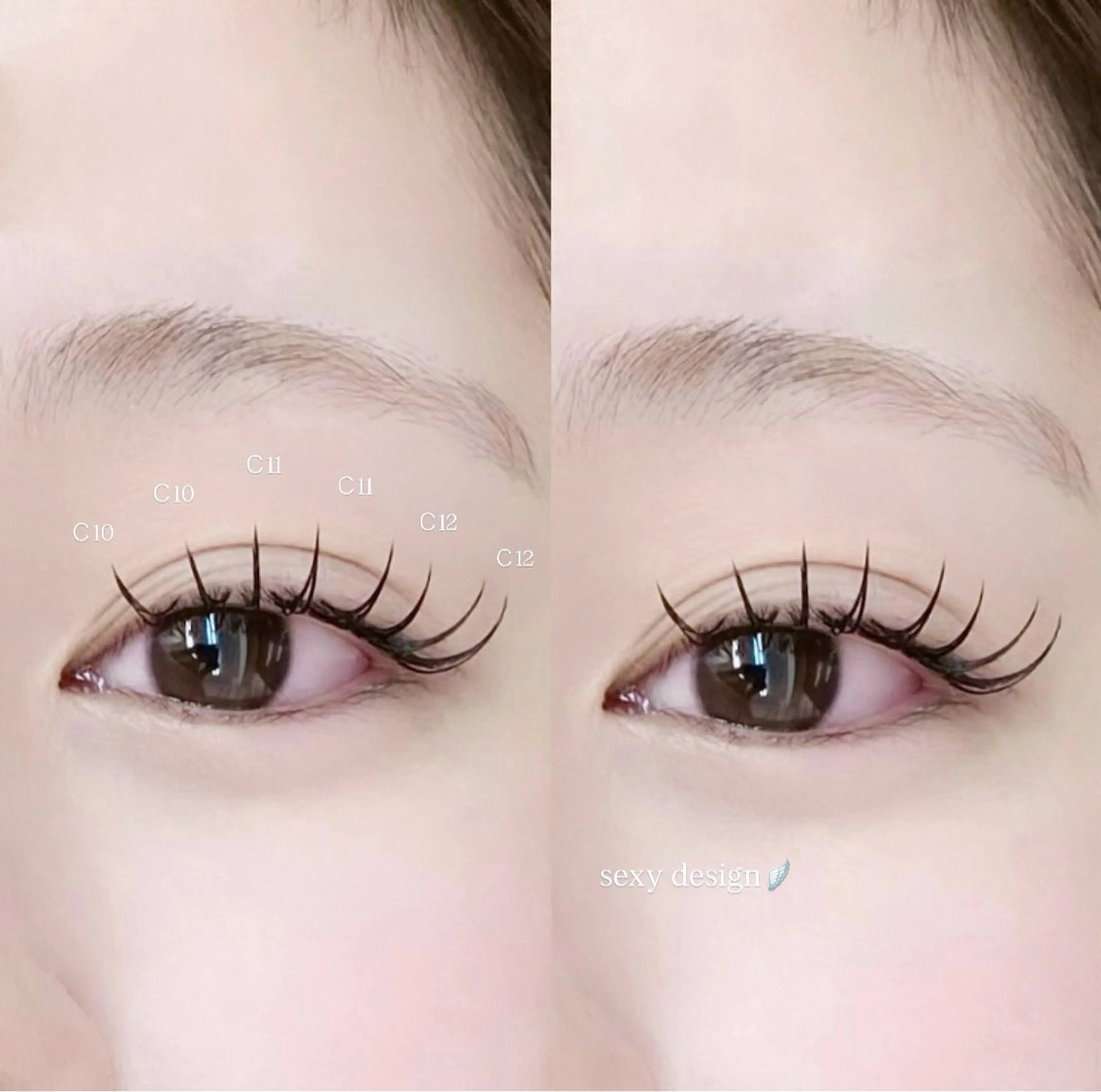 マツエク・マツパ Cカール マツエク Sacco栄 夏山のマツエク・マツパデザイン