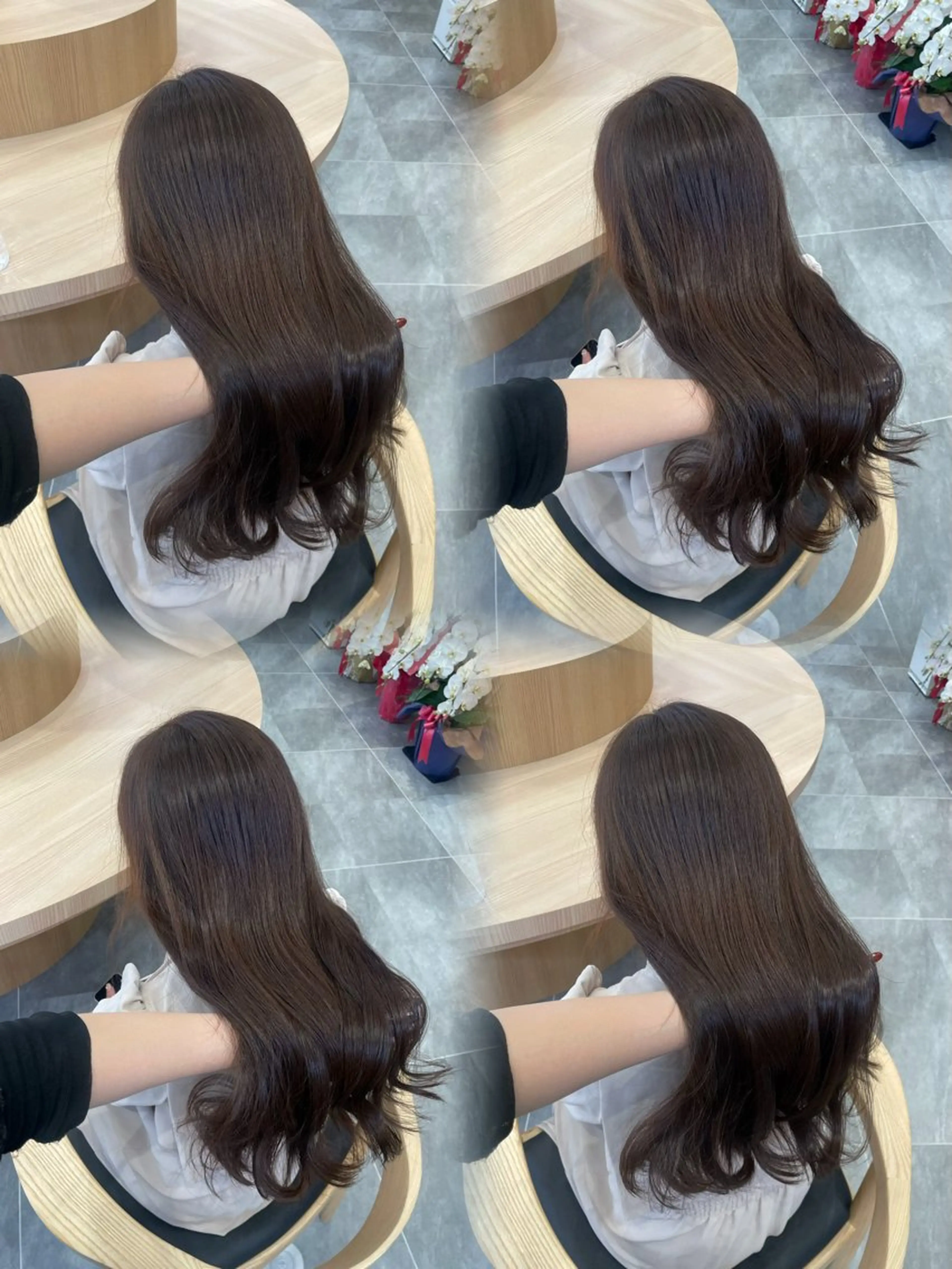 セミロング カラー Ella所属・nana【艶髪】/ レイヤー/縮毛矯正のヘアスタイル