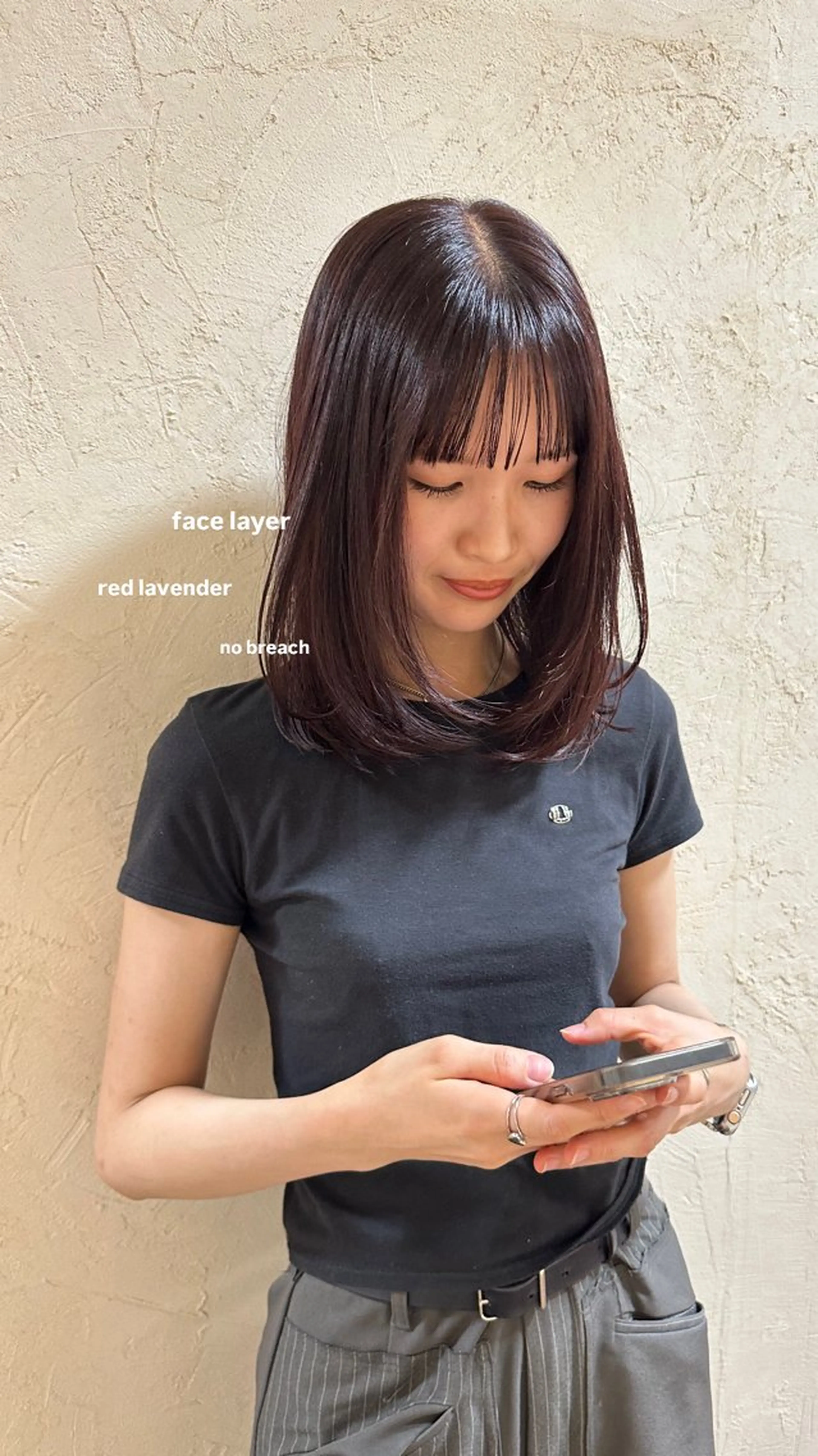 ミディアム カラー カット ヘアカラー トリートメント v-lab studio所属・韓国レイヤーカット/ 艶カラー/ noaのヘアスタイル