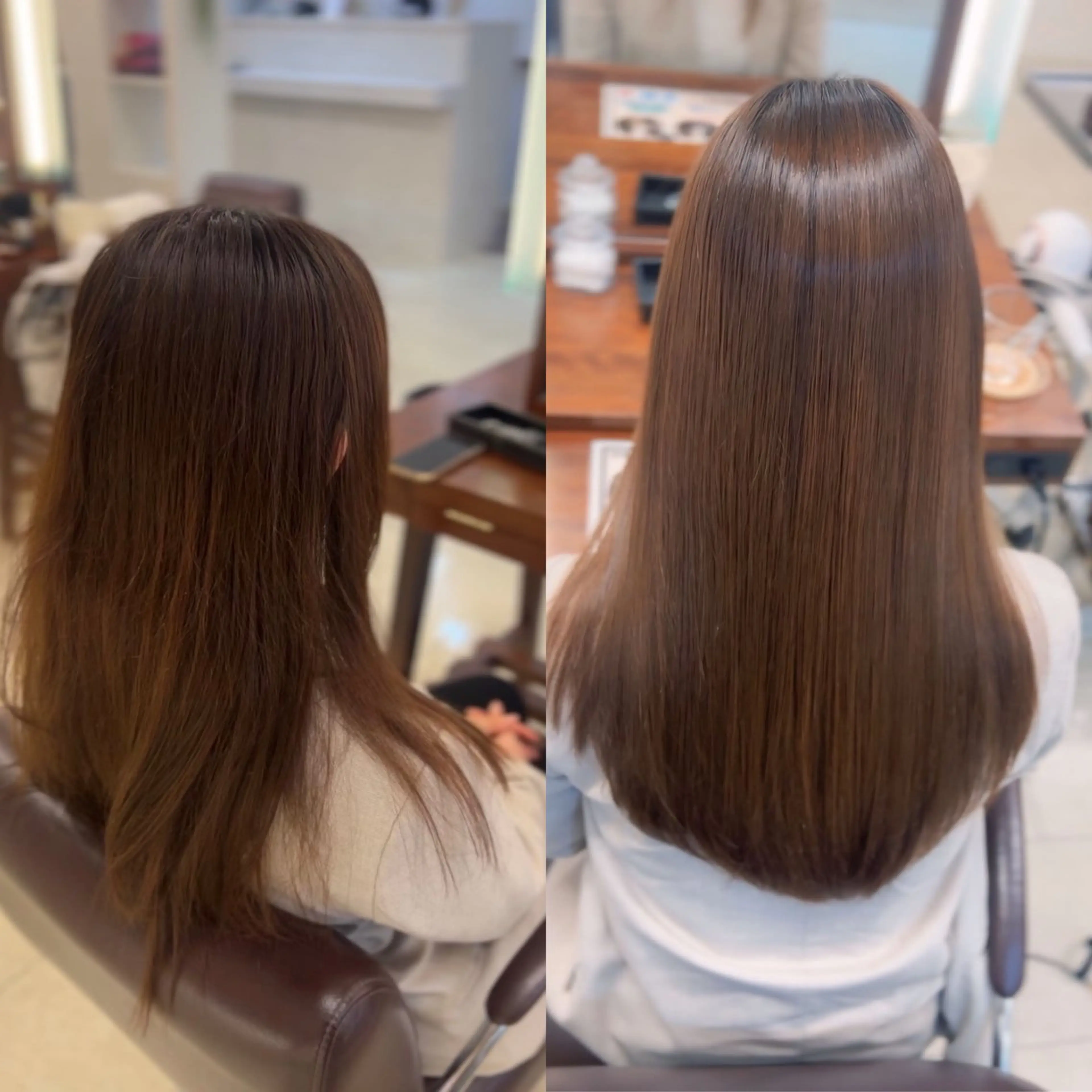 ロング 伸ばしかけ 縮毛矯正 縮毛矯正 越納 陸のヘアスタイル