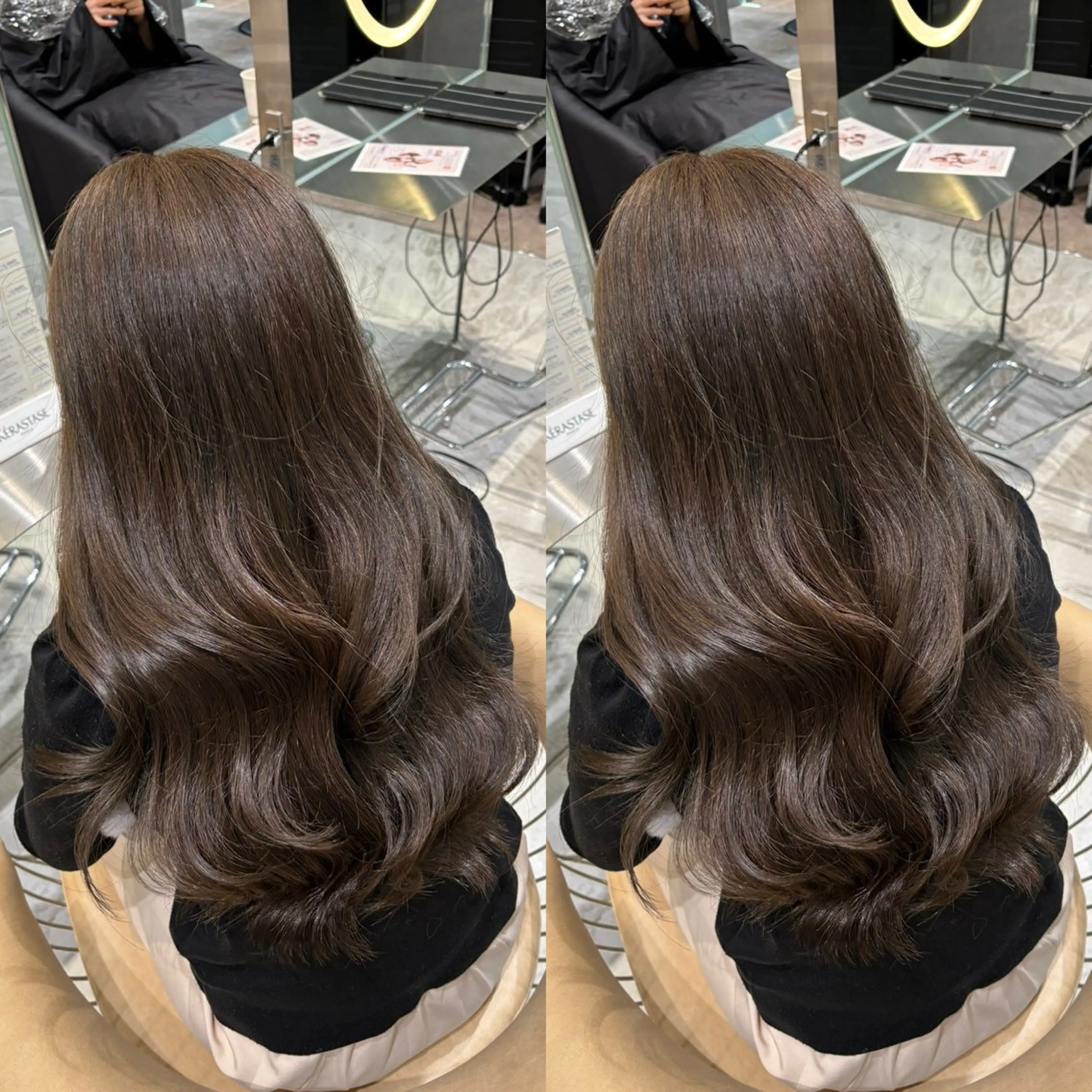 ミディアム カラー 透明感カラー グレージュ カット ヘアカラー トリートメント ブリーチなしダブル カラー縮毛矯正　下野のヘアスタイル