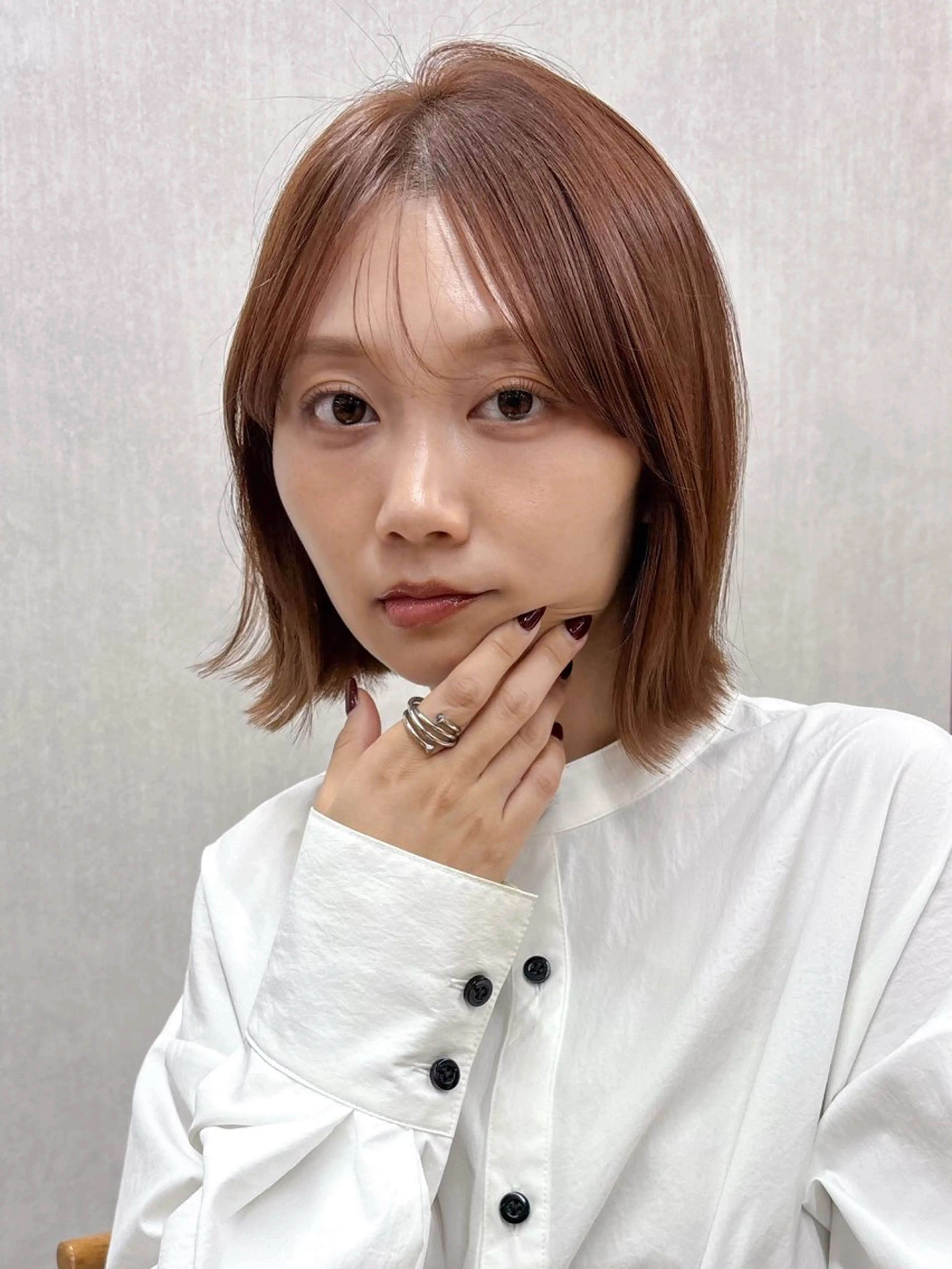 ミディアム ボブレイヤー ボブ 顔まわりレイヤー レイヤーカット カット ヘッドスパ ボブ/ミディアム 親しみやすさ/さくらのヘアスタイル