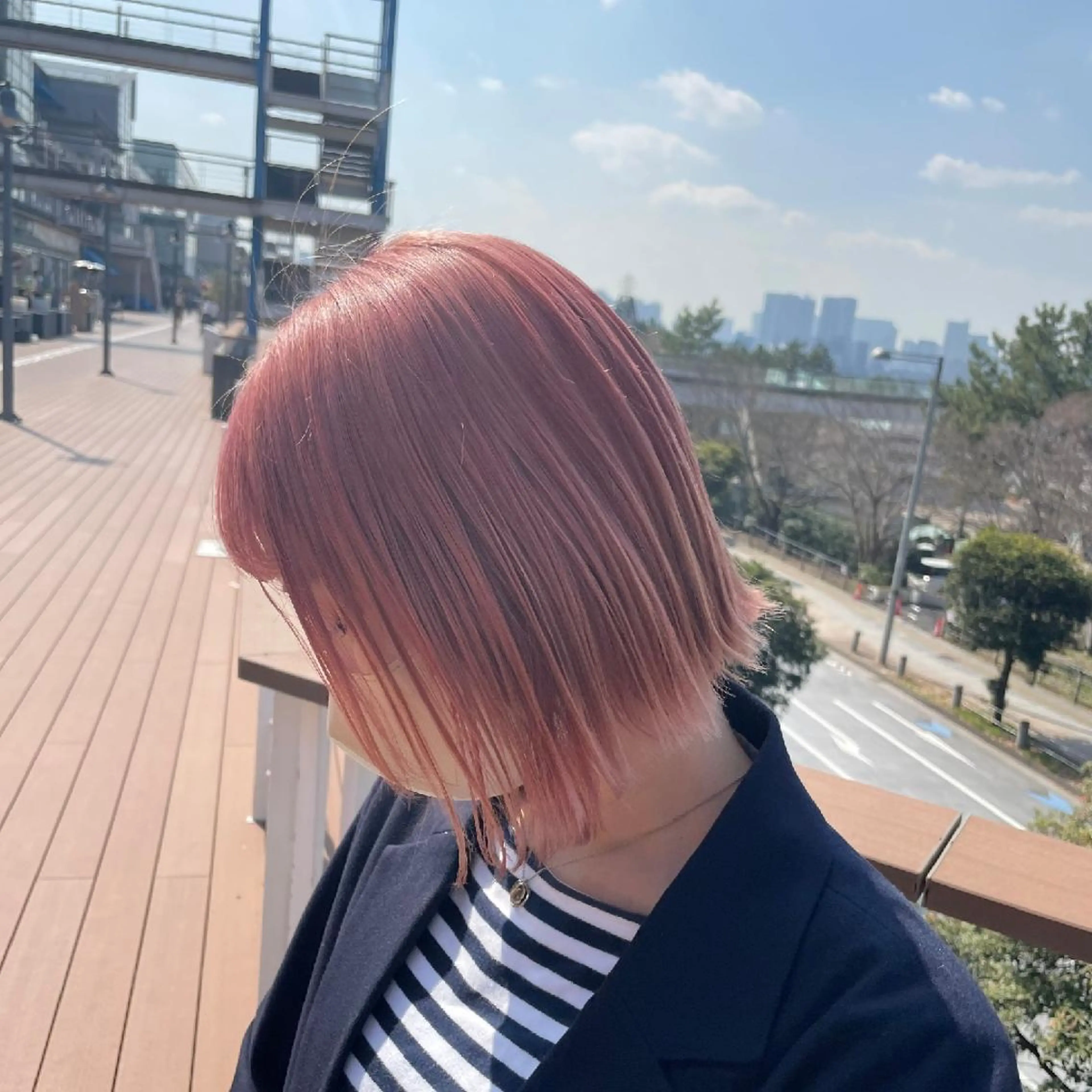カラー ミディアム ベージュカラー ピンクカラー ピンクベージュ F.hair salon所属・ハイトーン×髪質改善 🌈しゅんだい🌈のヘアスタイル