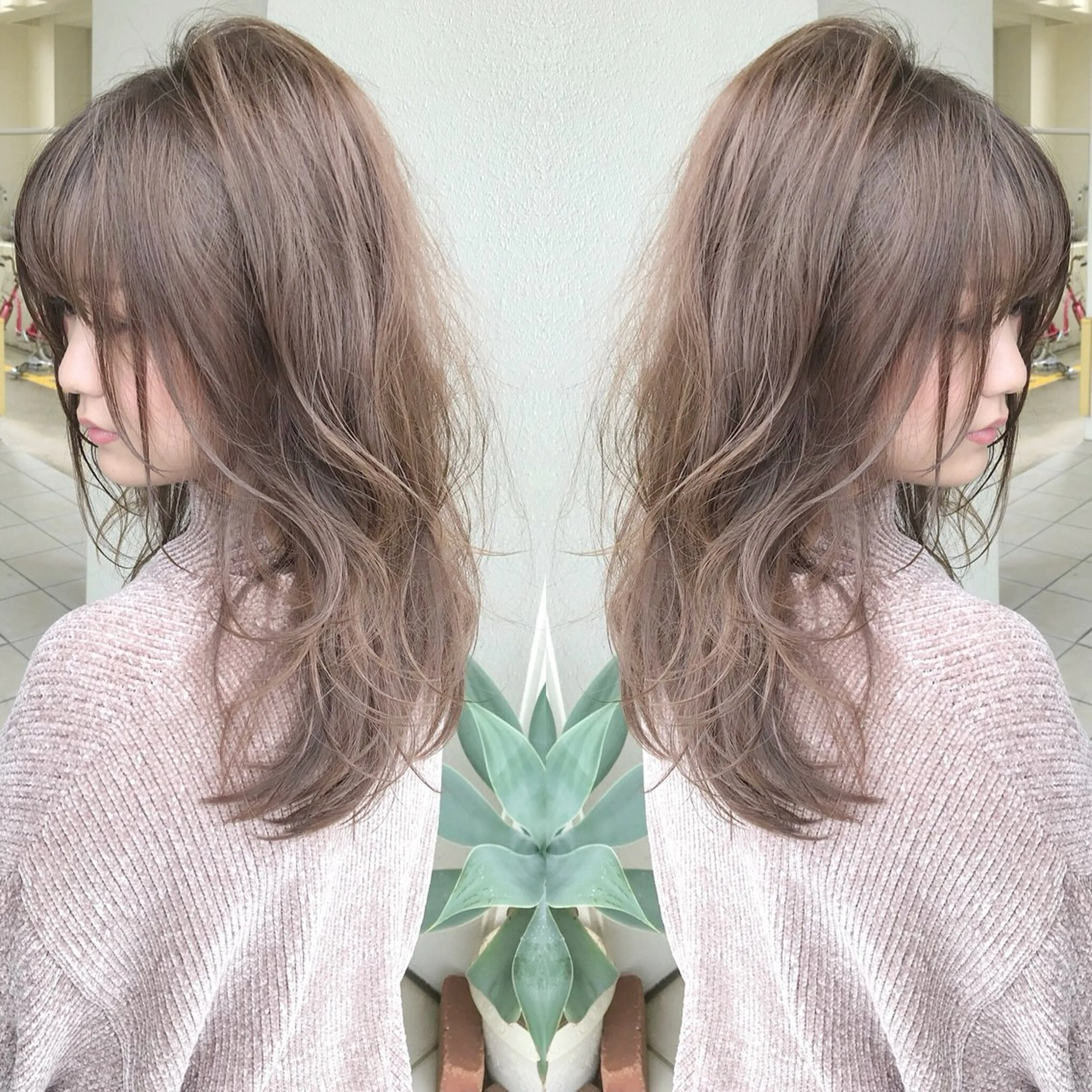 ミディアム カラー カット ヘアカラー grand juteのヘアスタイル