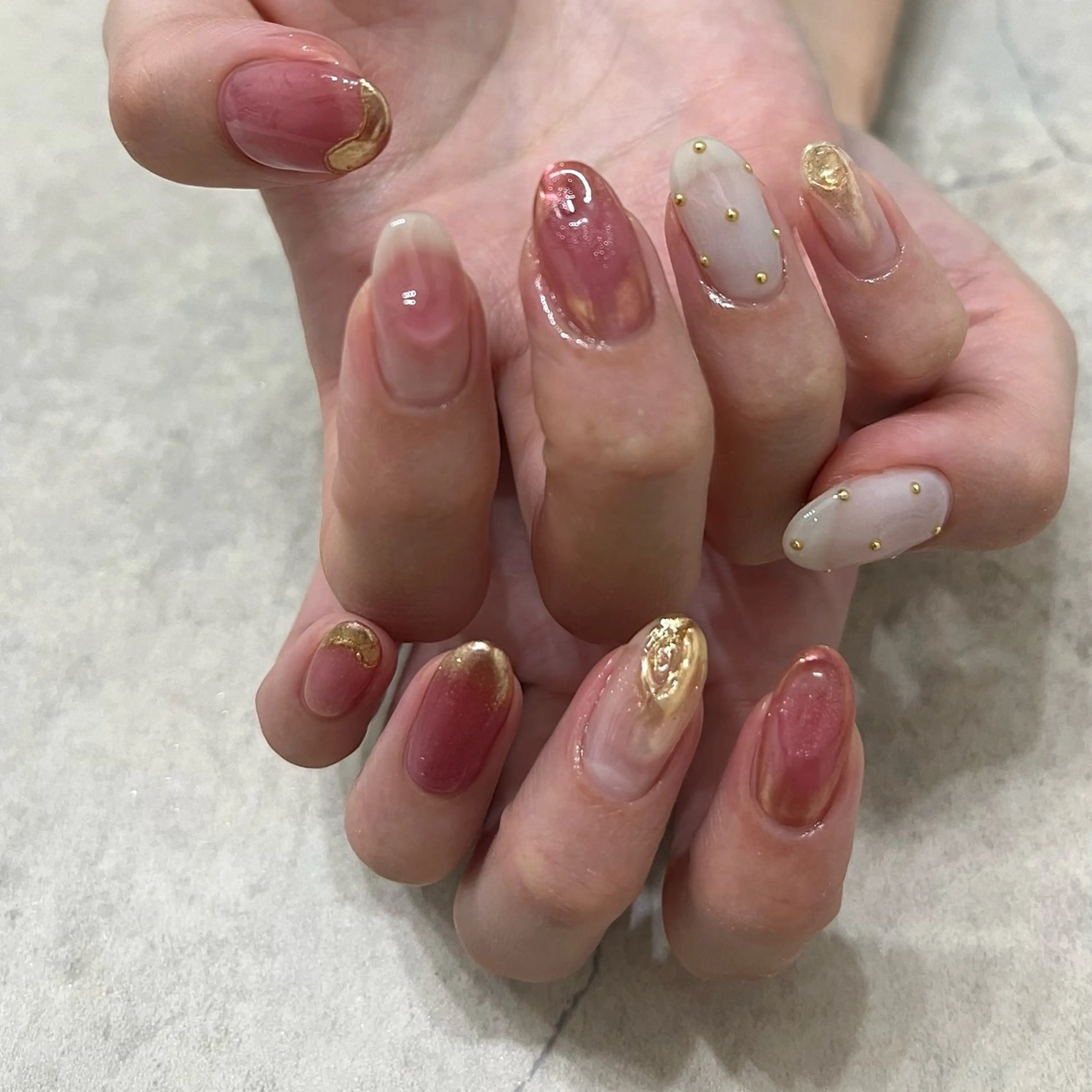 ネイル グリーン 持ち込み ハンドネイル nail salon O (en)所属・vegh. nail／阿波座のネイルデザイン