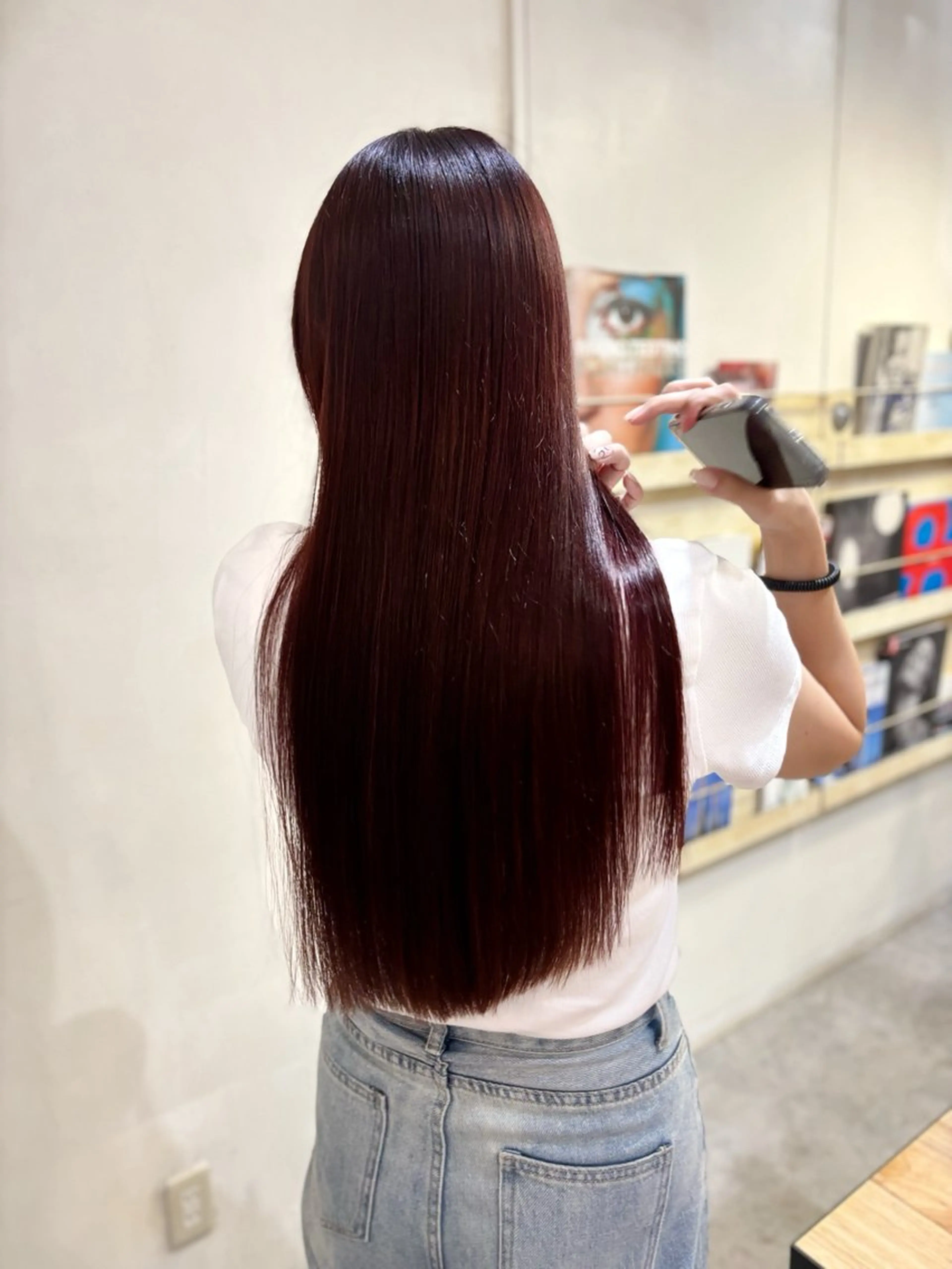 ロング カラー カシス レッドカラー 髪質改善 トリートメント MINX【青山店】所属・asuka/似合わせ /レイヤー/暖色のヘアスタイル