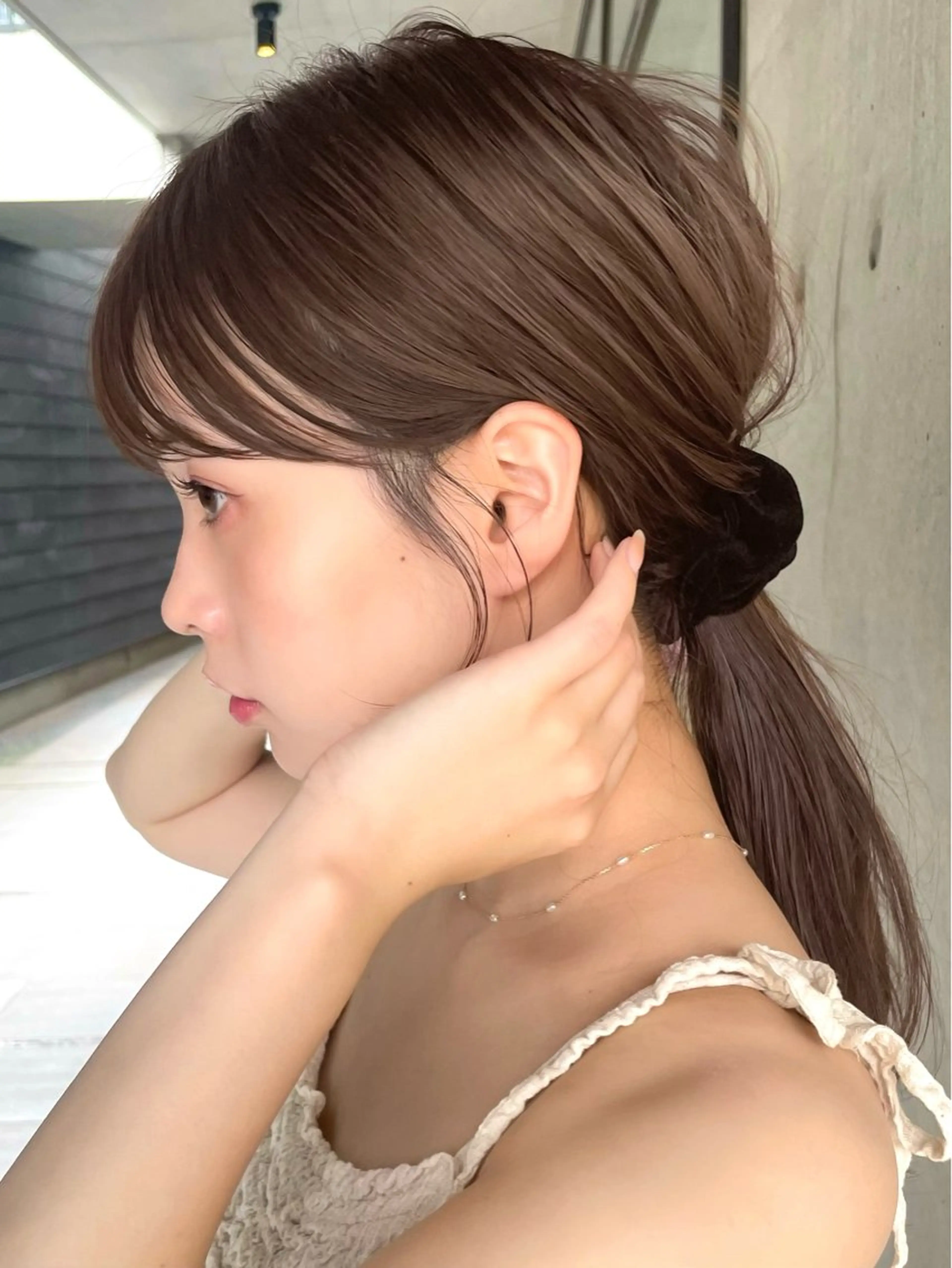 セミロング カラー ヘアアレンジ カット ヘアカラー トリートメント ヘッドスパ ヘアセット 【柔らか透明感✨/ 似合せ前髪】大石葉月のヘアスタイル