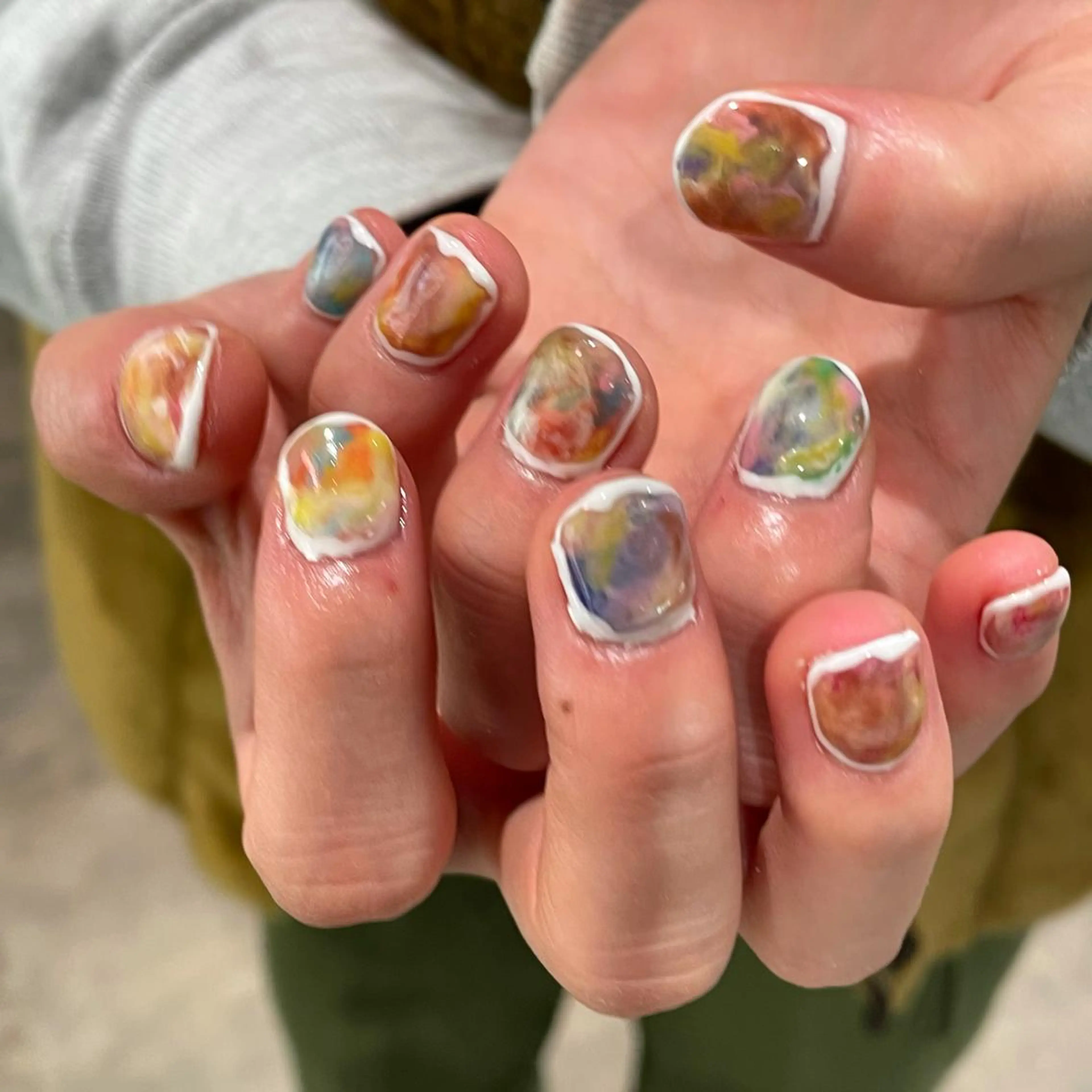 ネイル 大理石ネイル(マーブル) ハンドネイル ナチュラル透明感🌱 小山美樹子のヘアスタイル
