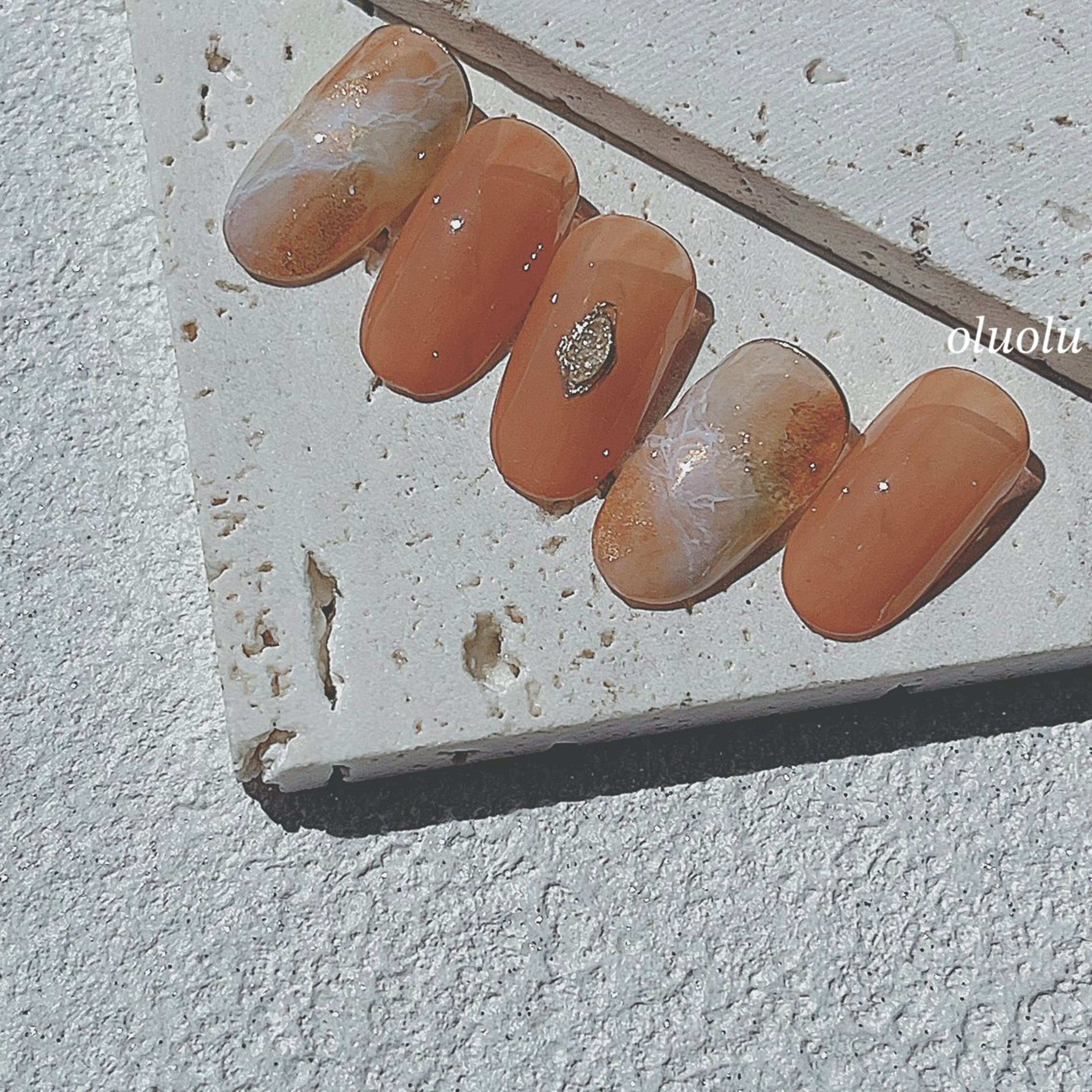 ネイル アートネイル フットネイル 大理石ネイル(マーブル) ニュアンスネイル ハンドネイル 大村 紬華のネイルデザイン