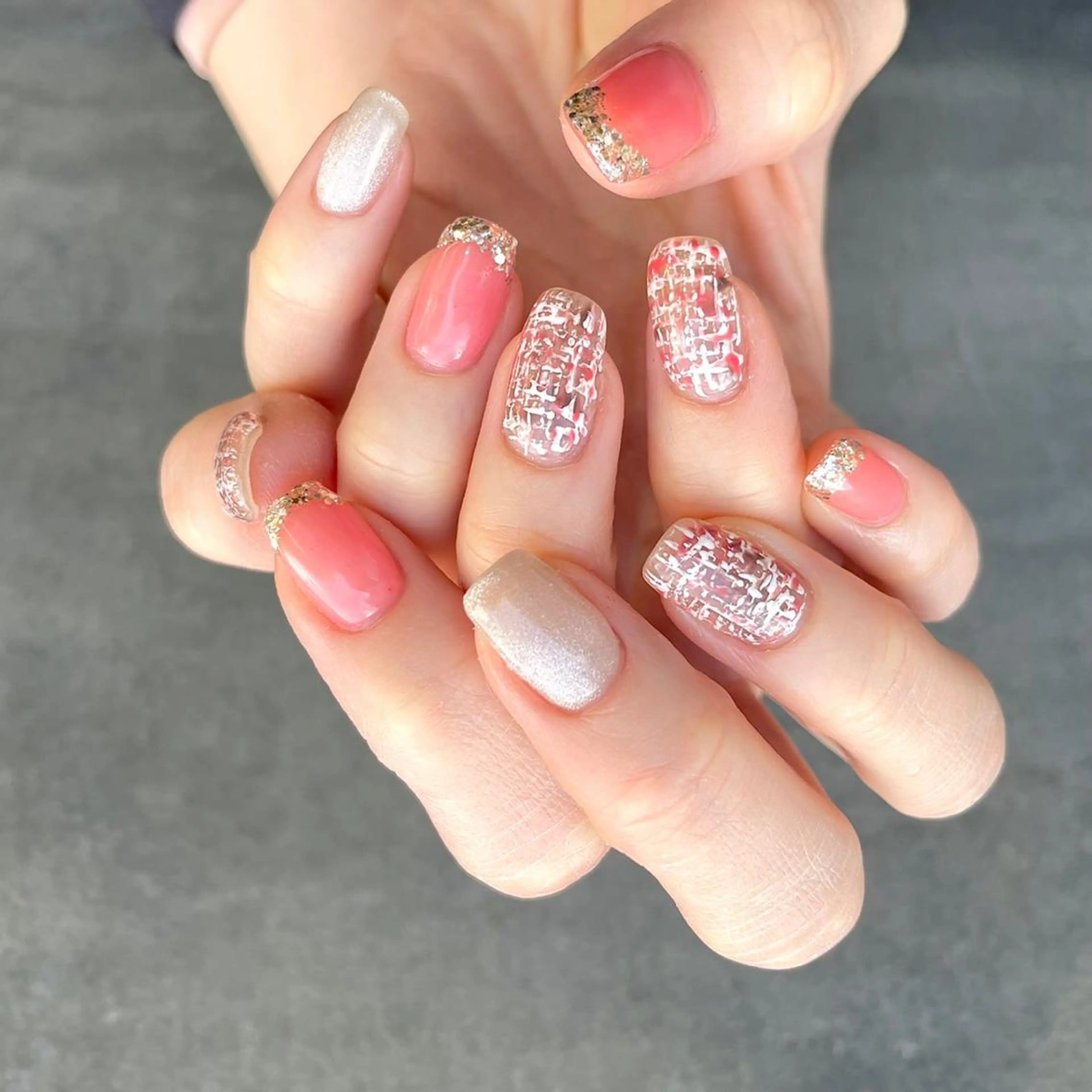 ネイル ツイードネイル nailatelier elsol.所属・atelier elsol.のネイルデザイン