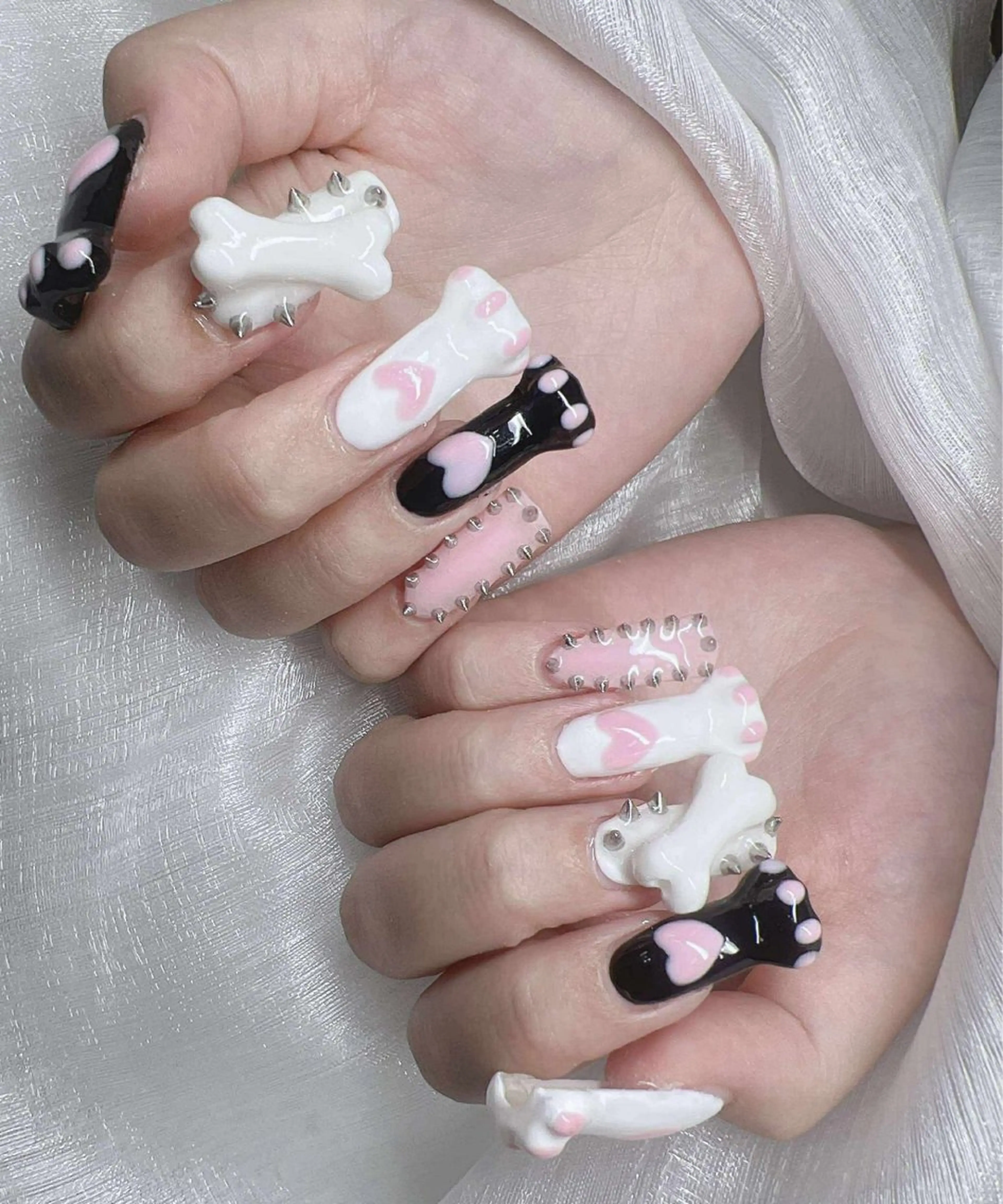 ネイル 長さ出し グラデーション 卒業式 キラキラネイル マグネットネイル ハンドネイル Lee Nailsのネイルデザイン