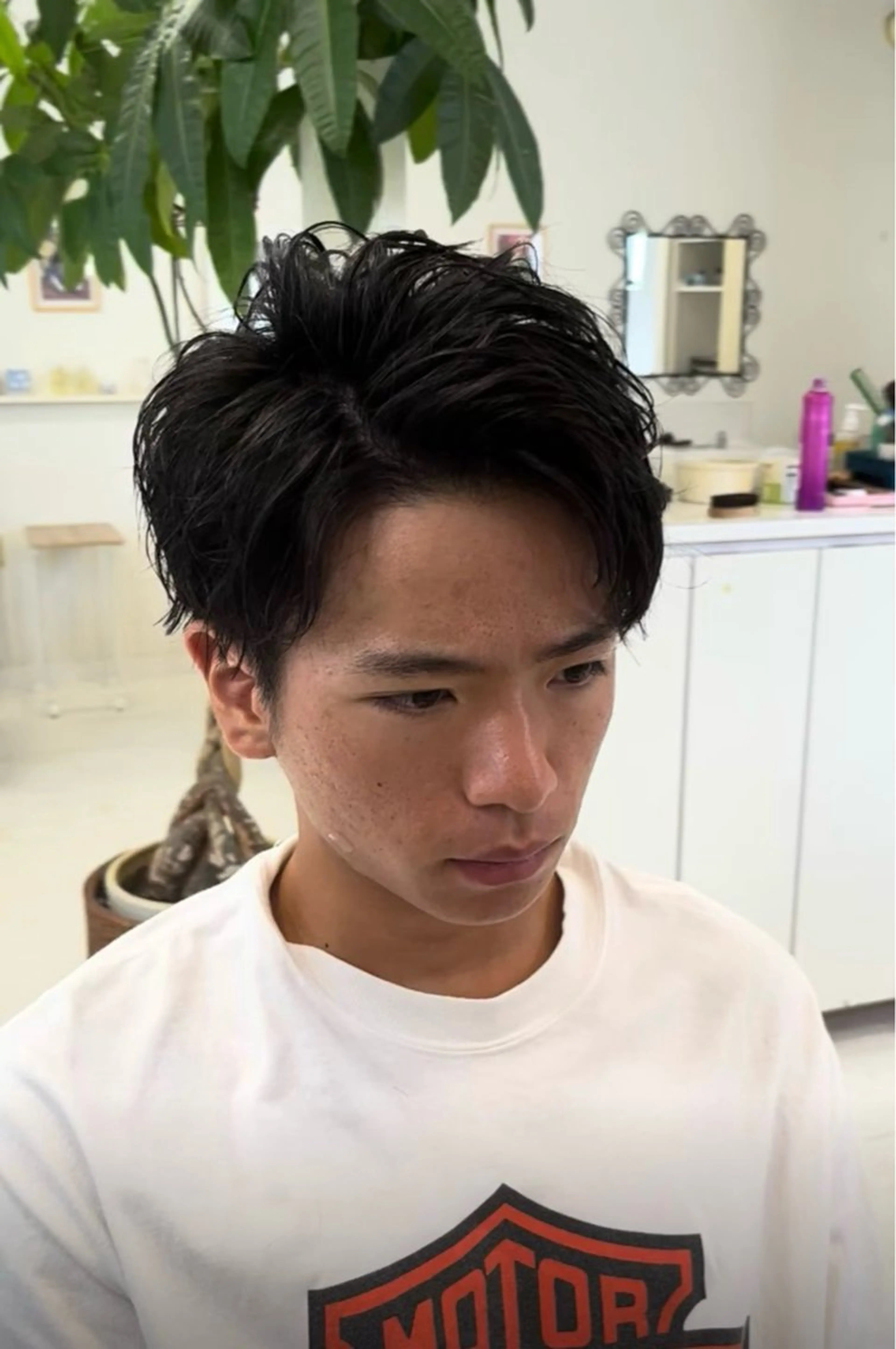 ミディアム メンズ アップバング スタイリスト風間麗旺 メンズスタイル特化のヘアスタイル