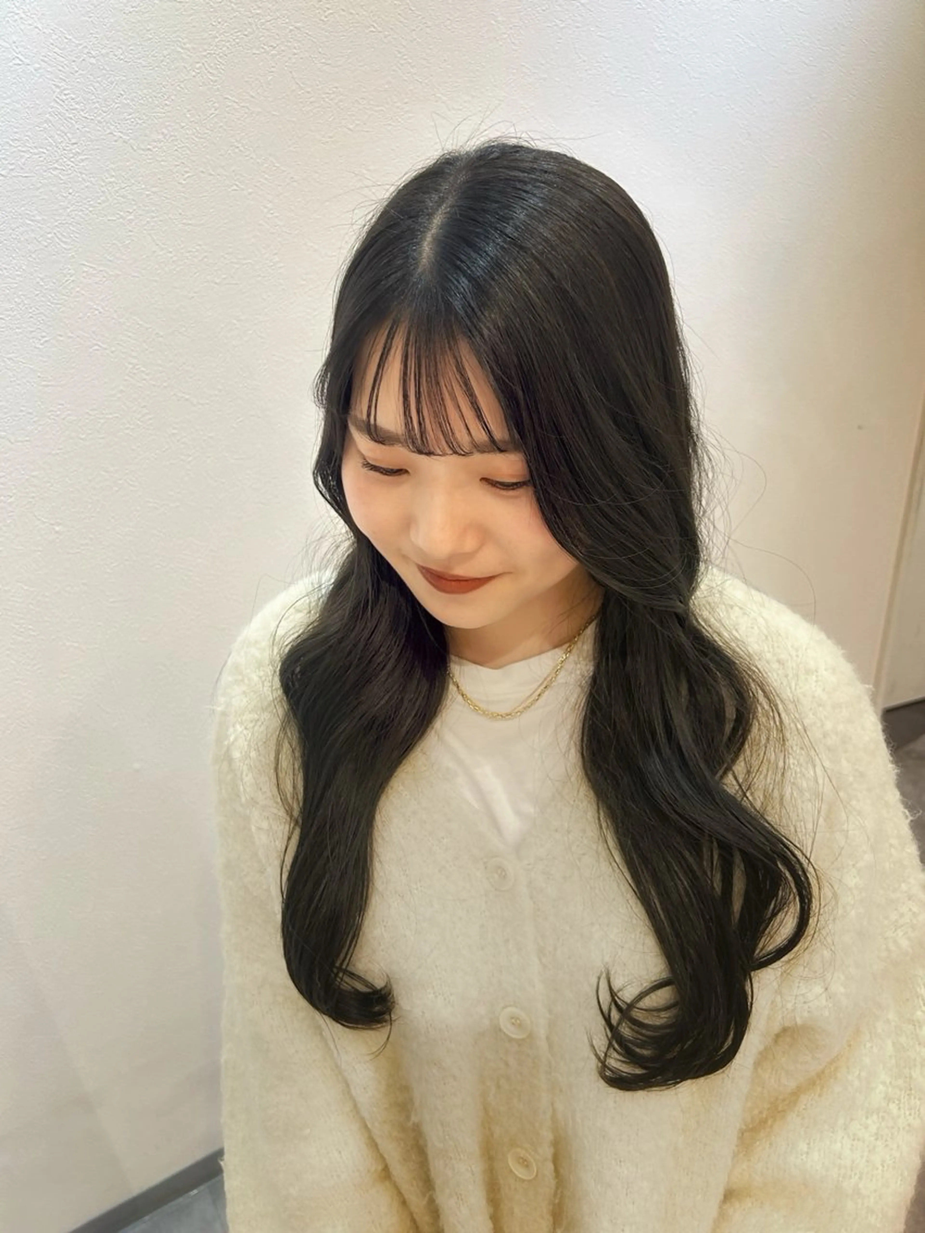 カラー 黒髪 ブルーカラー ブルーブラック GIEN Nu ＋ 平馬和奈のヘアスタイル