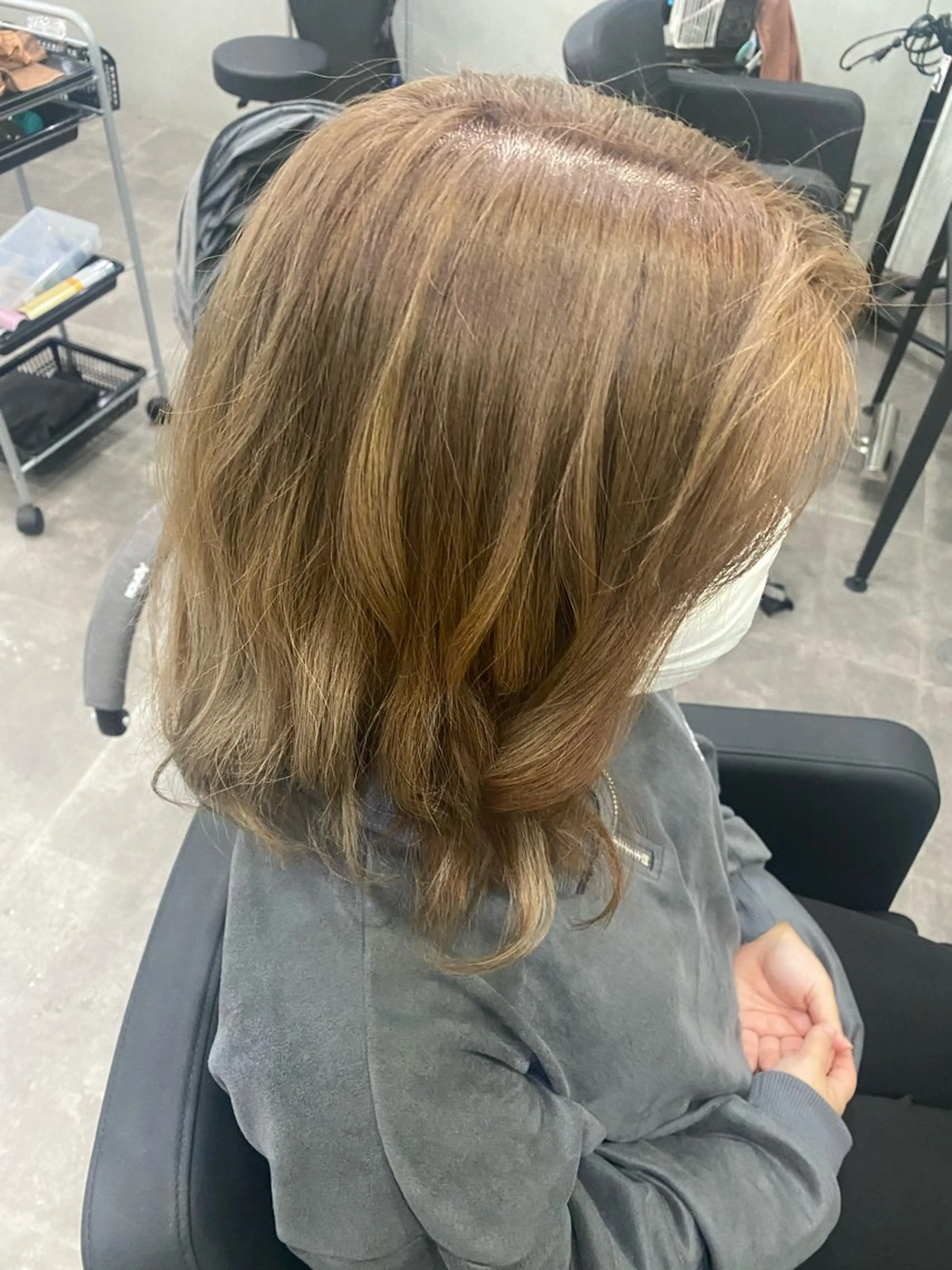 ミディアム カラー ベージュカラー Cecil hair所属・yui/パーマ/ メンズカットのヘアスタイル