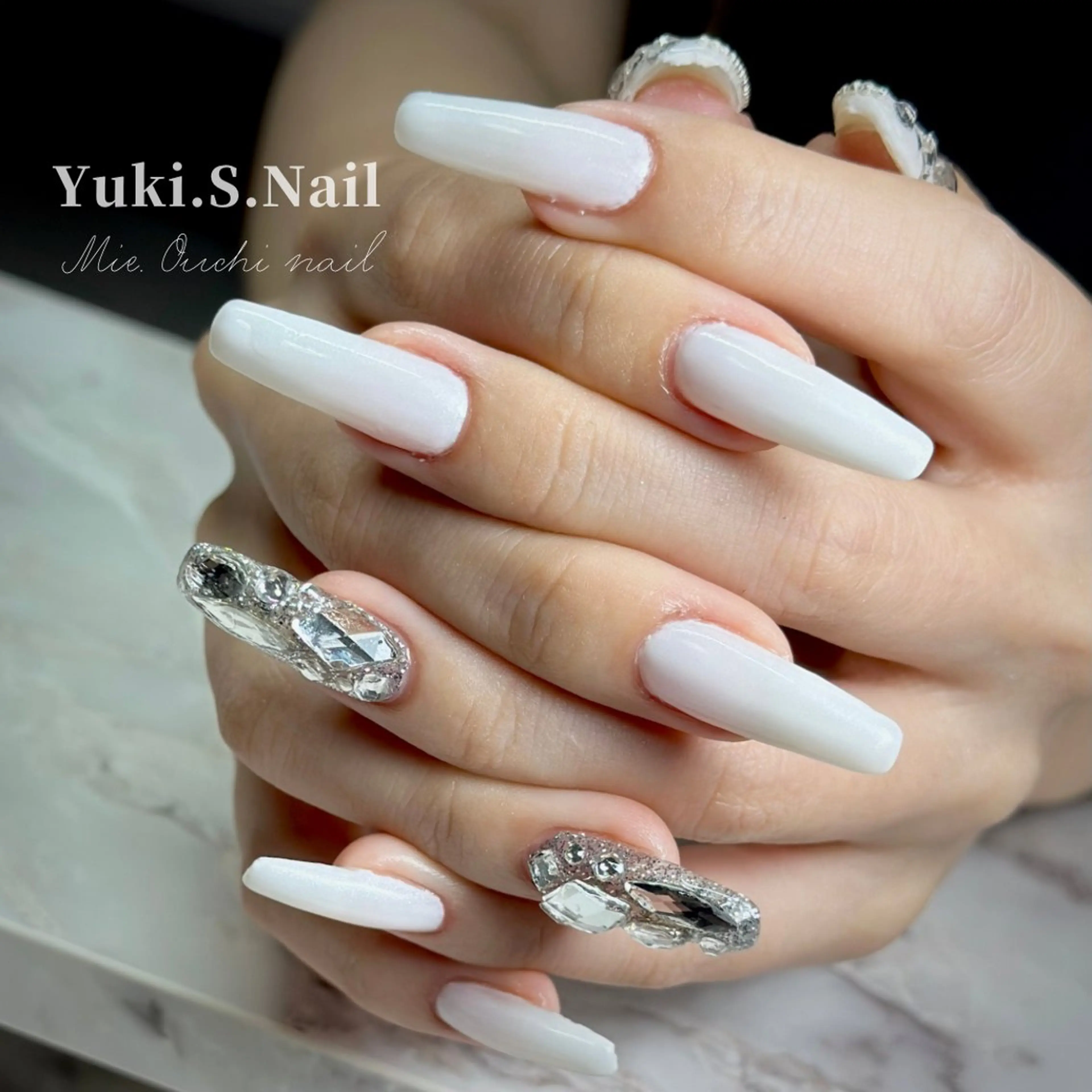 ロング 韓国風ヘア ロング ハンドネイル Yuki S.Nailのネイルデザイン