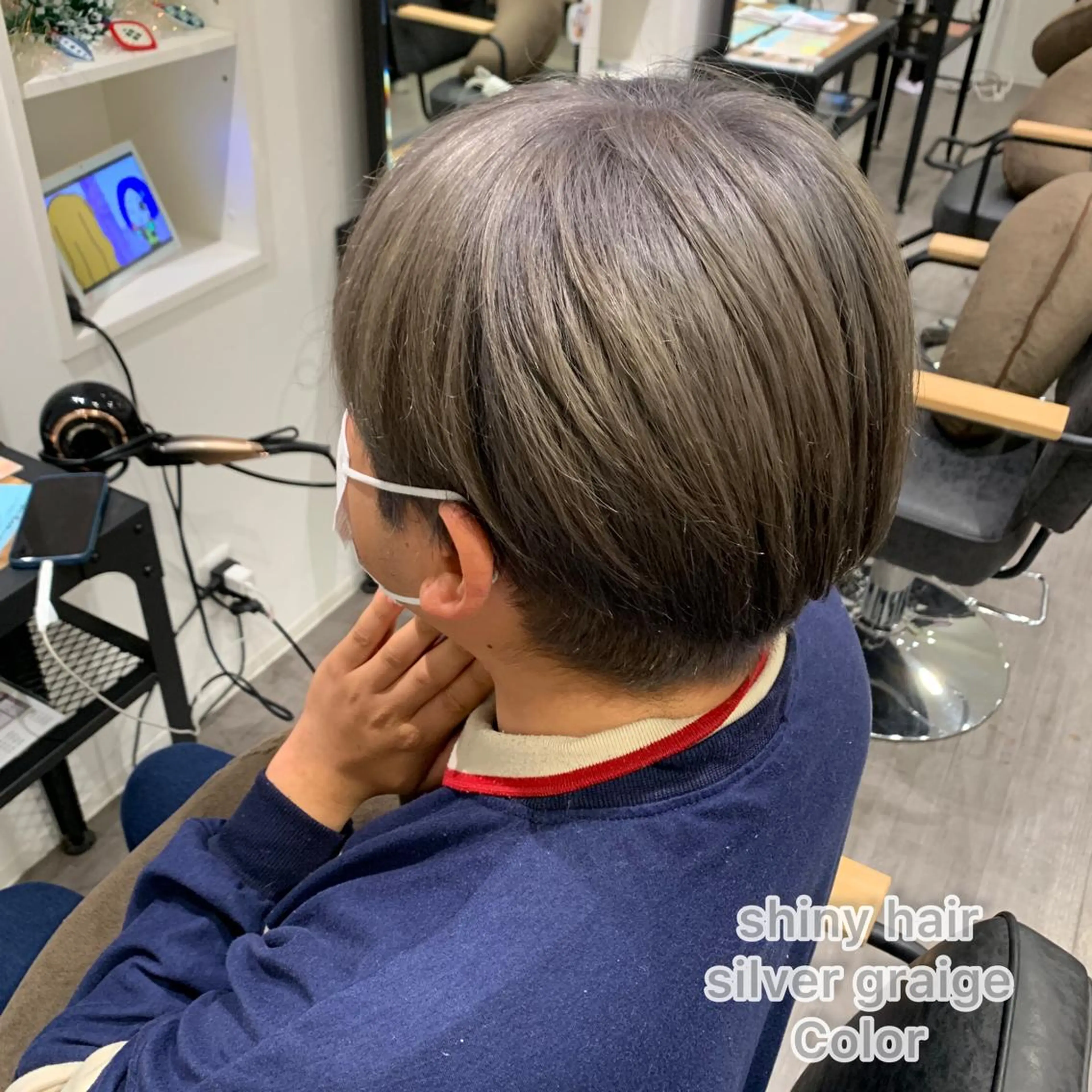 ショート カラー グレージュ シルバー シルバーグレージュ 艶髪レイヤー上田 紗也🇰🇷💗のヘアスタイル