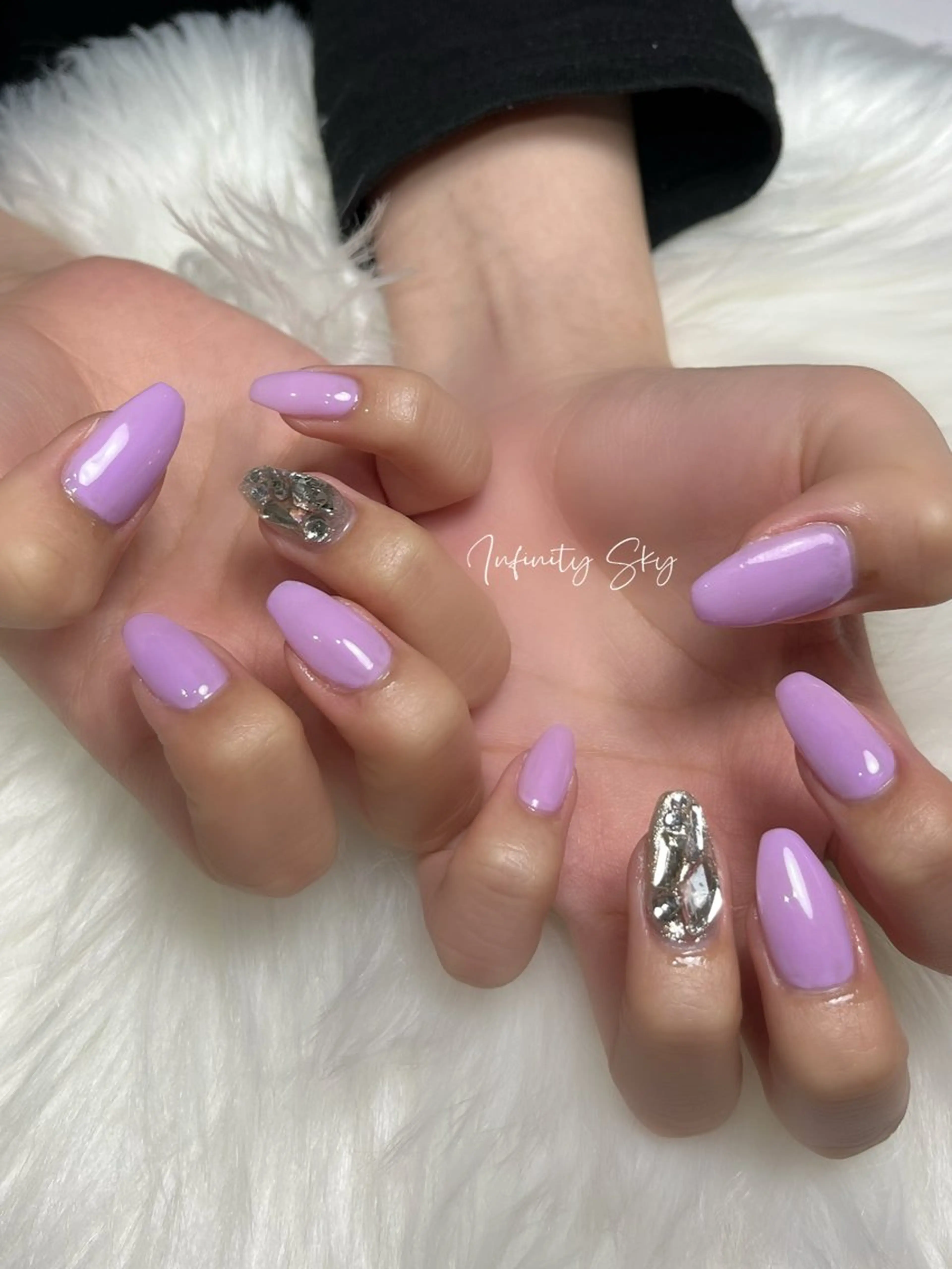 ネイル ピンク パープル シンプルネイル infinity skyのネイルデザイン