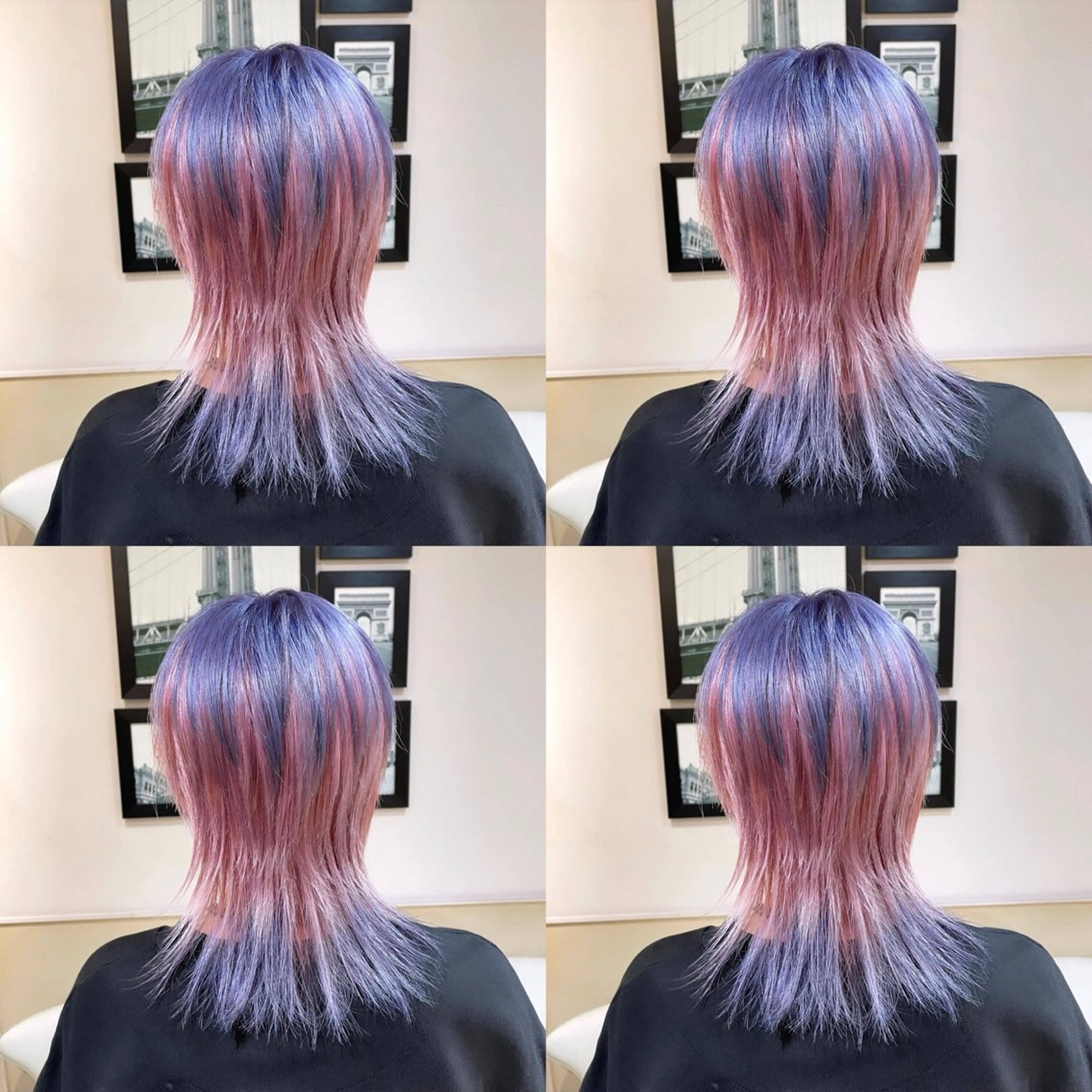 ミディアム カラー ブルーカラー ブルーラベンダー ラベンダーカラー ピンクカラー 🌟トップデザイナー 高橋🌟のヘアスタイル