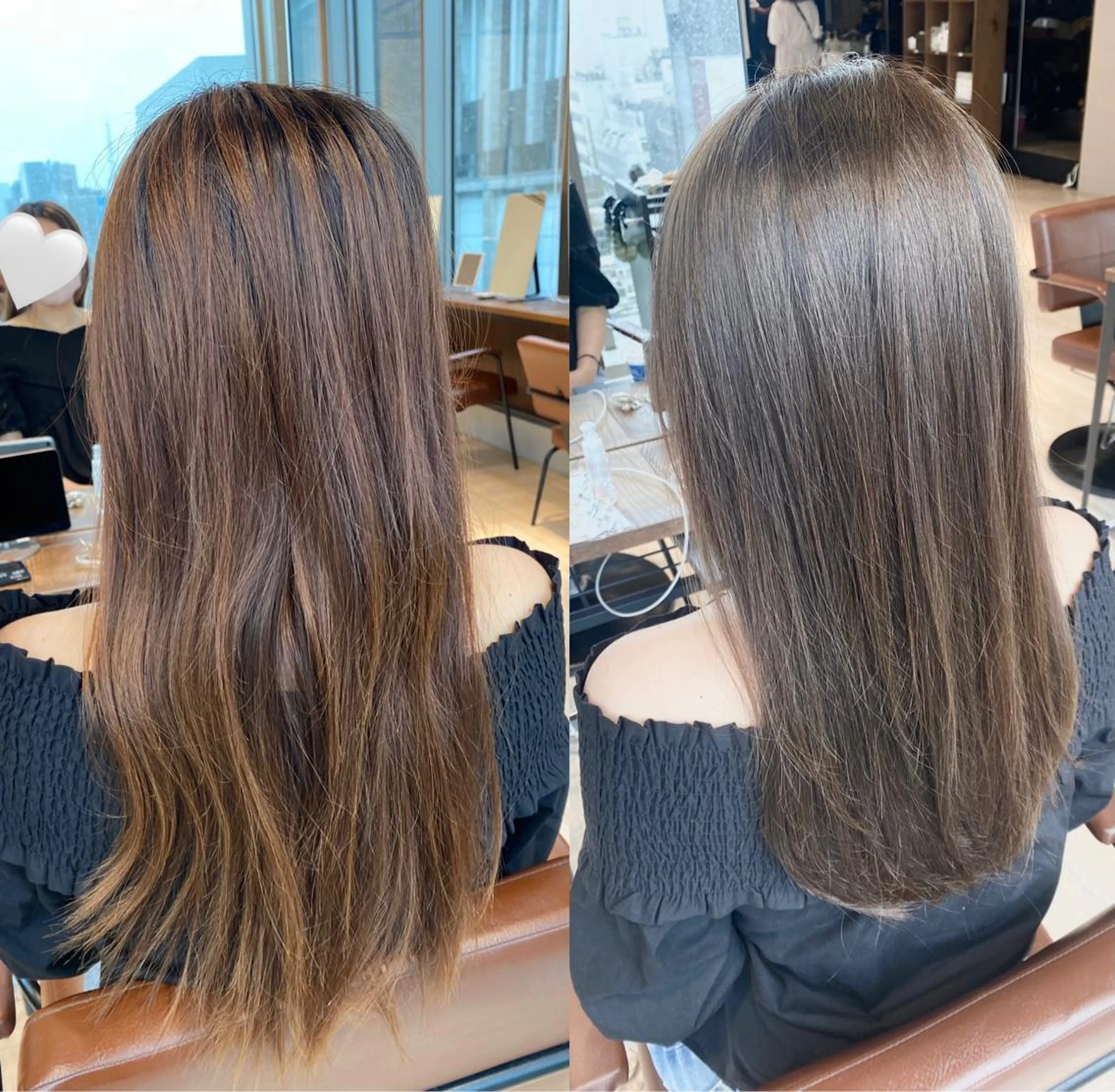 ロング カラー ベージュカラー オリーブベージュ ヘアカラー トリートメント 🍼顔周りカット/ レイヤー/小川華奈のヘアスタイル