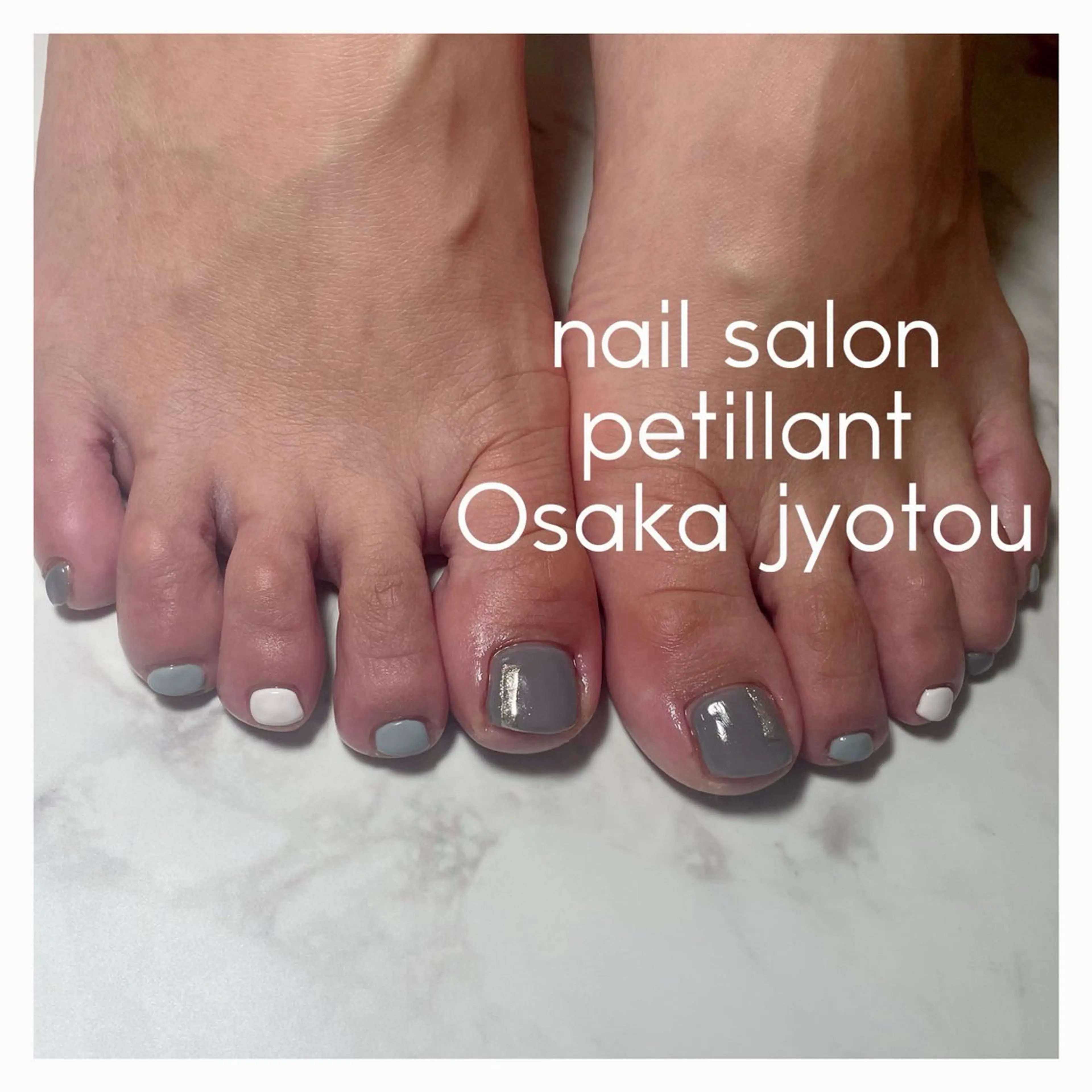 ネイル アートネイル フットネイル シルバー petillant所属・nail salon petillantのネイルデザイン