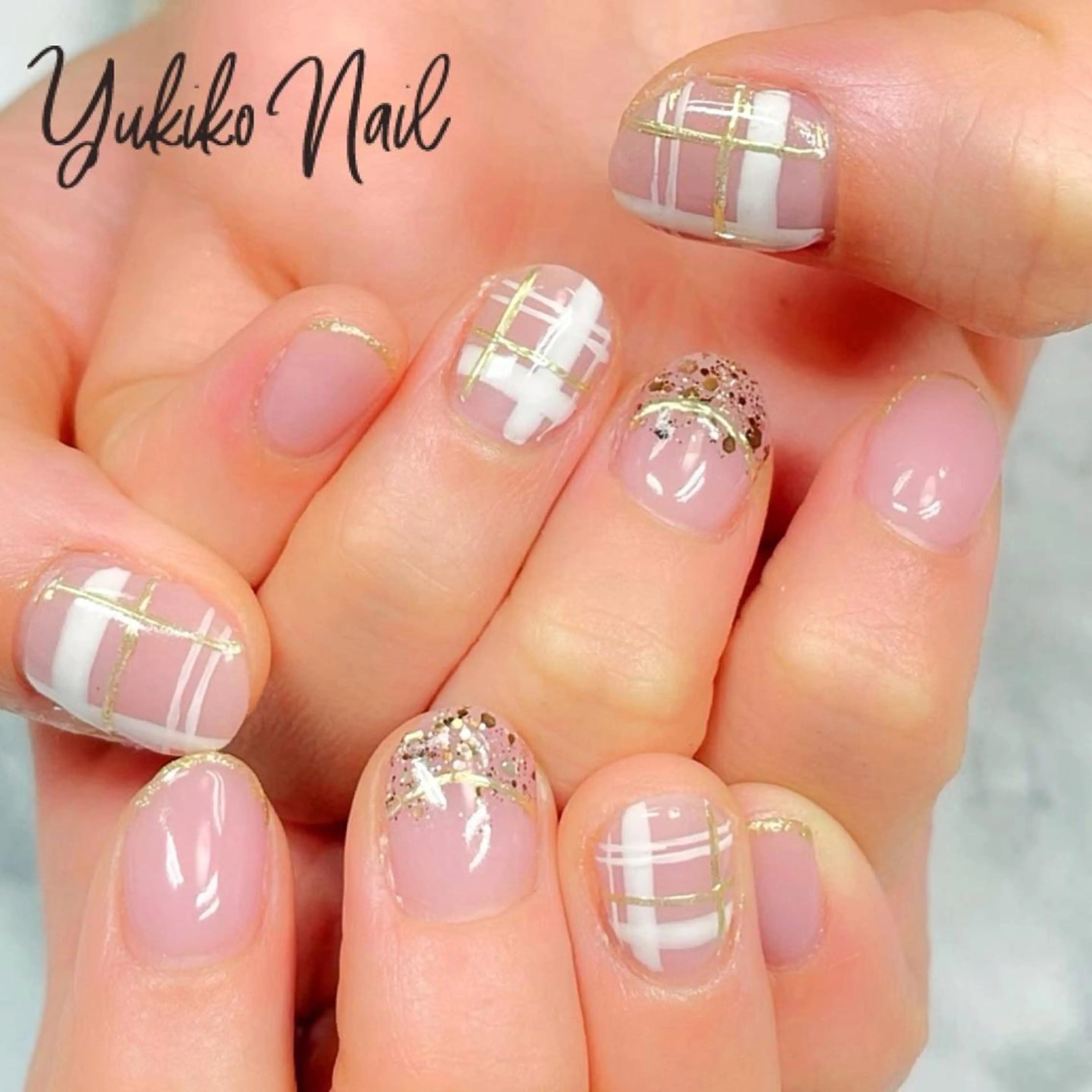 ネイル ミラーネイル ピンク バレンタイン ハンドネイル ユキコ ネイルのネイルデザイン