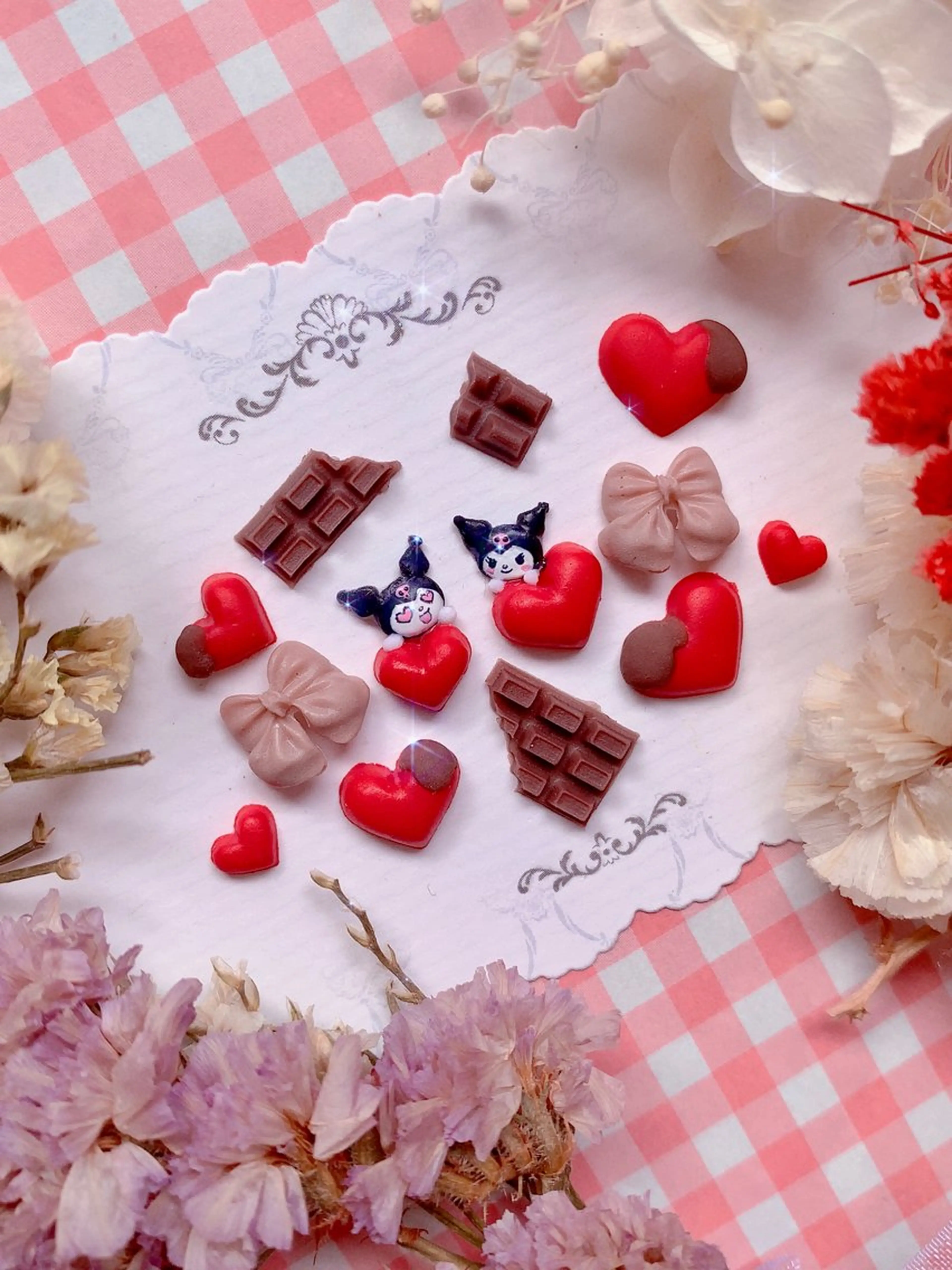 ネイル アートネイル ぷっくりネイル バレンタイン シェアサロンLei.g(レイジー)所属・3Dアートネイル💗 都築レナのネイルデザイン