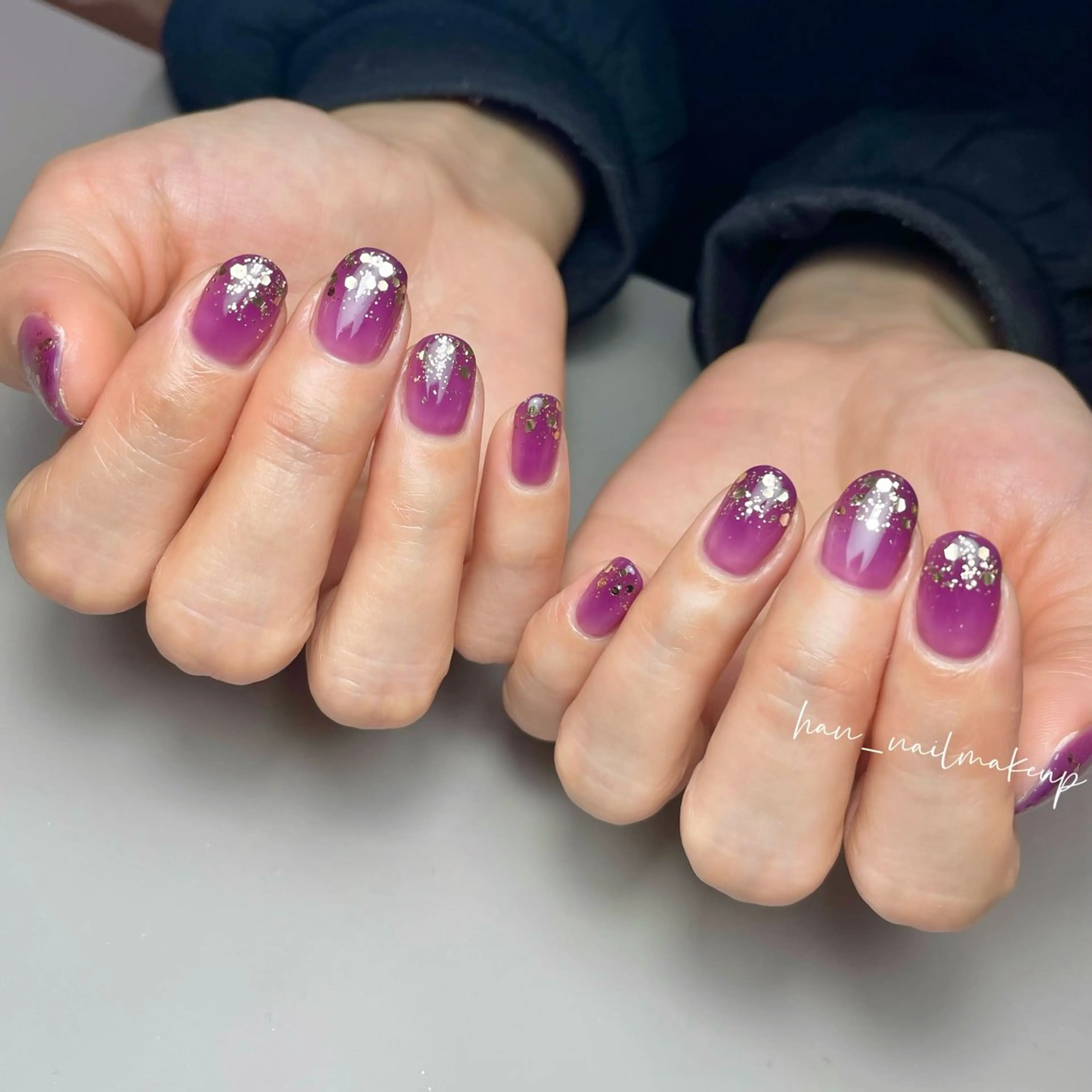 ネイル ラメ(グリッター) ワンカラーネイル Han Nail 【y&m】のネイルデザイン