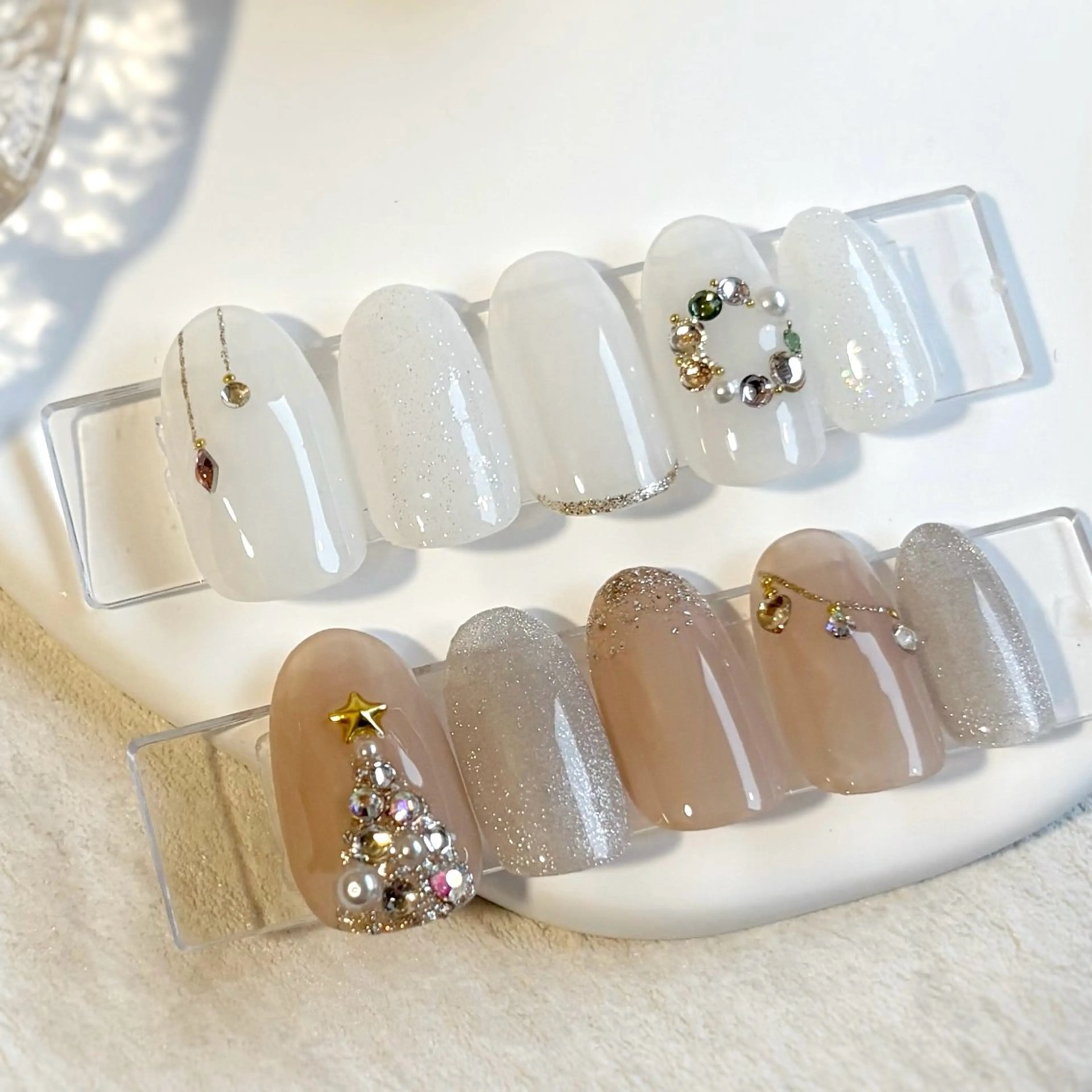 ネイル チークネイル ジェルネイル ガーリー パラジェル ツイードネイル ハンドネイル 【 Miary 】 パラジェル認定サロンのネイルデザイン