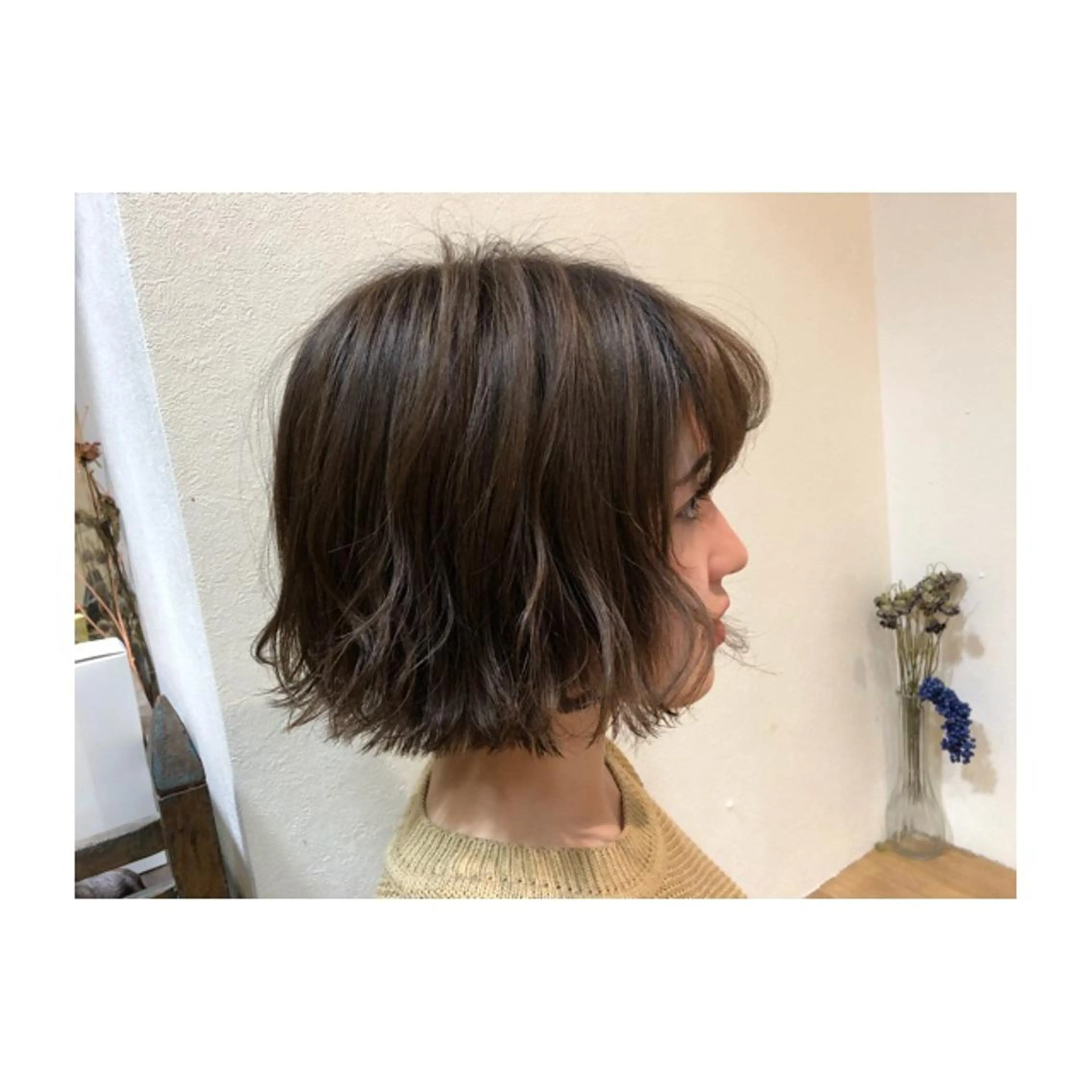 ショート カラー グレージュ ハイライトカラー ボブ ハイライト little×PORTO sannomiya所属・Topstylist HARUのヘアスタイル