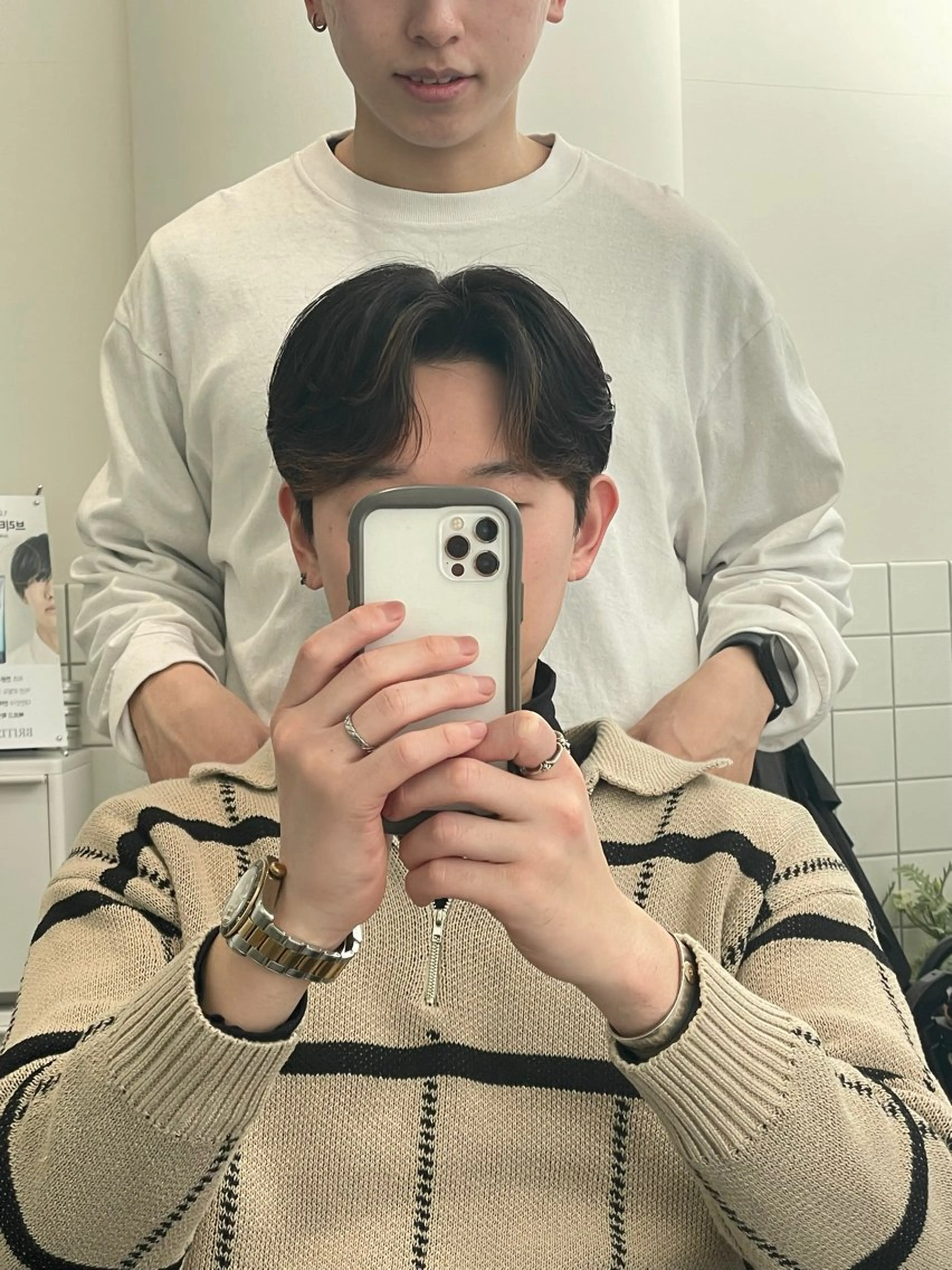 韓国風カット+パーマ(毛流れのみ)の写真