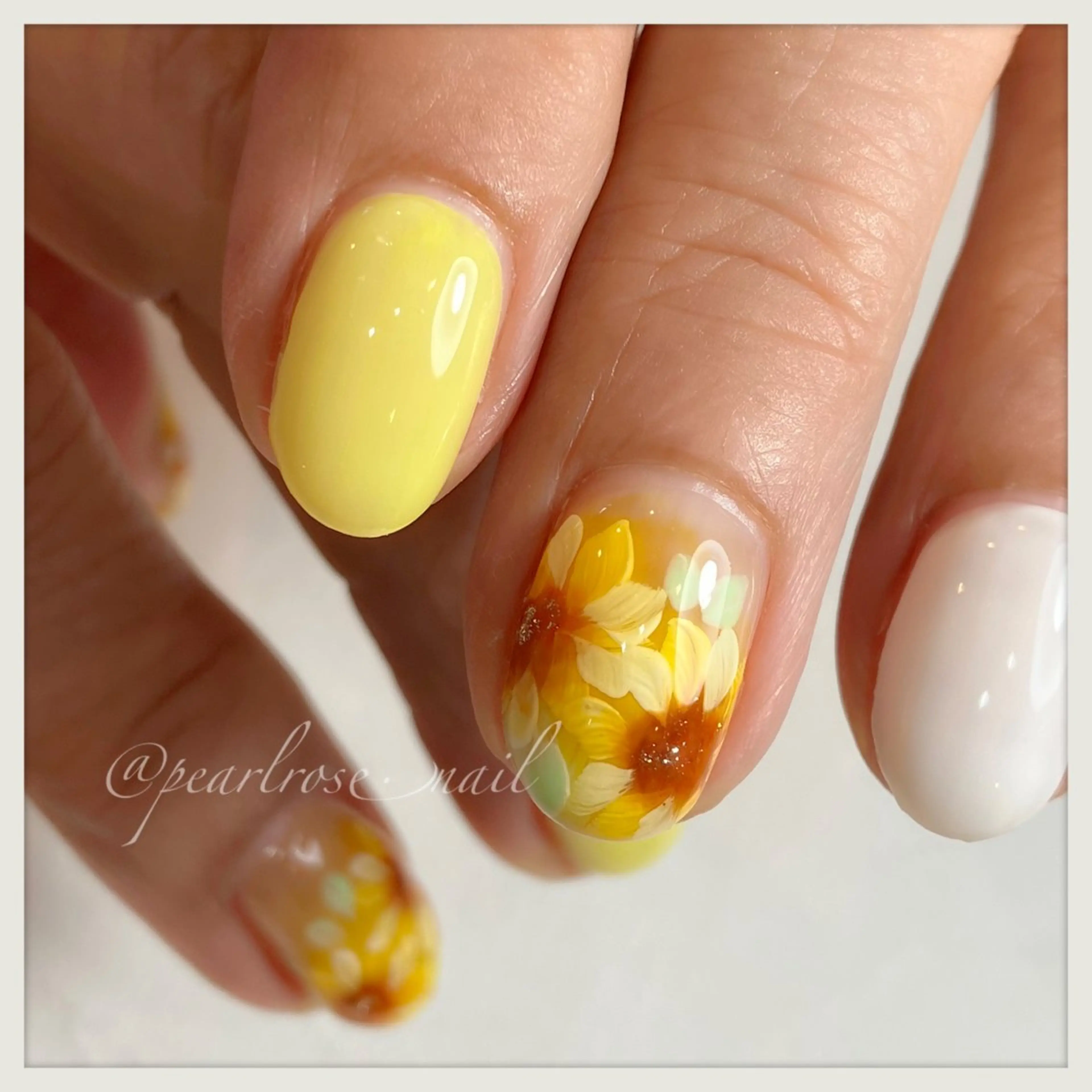 ネイル パステルネイル ハンドネイル Beauty salon Ryu・ange所属・PEARL ROSE パールローズのネイルデザイン