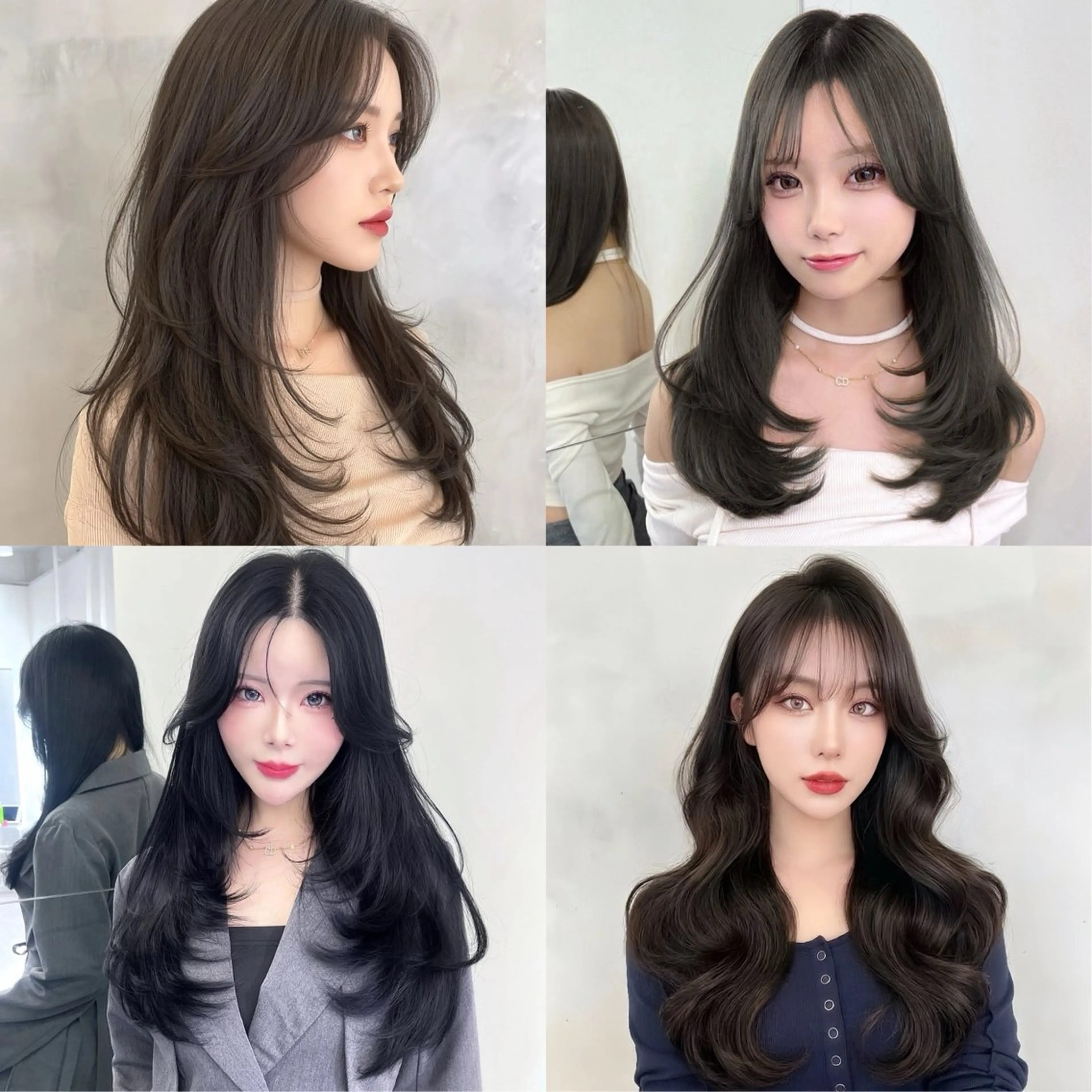 ロング カラー カット ヘアカラー トリートメント レイヤー/髪質改善 /透け感カラー/艶髪のヘアスタイル