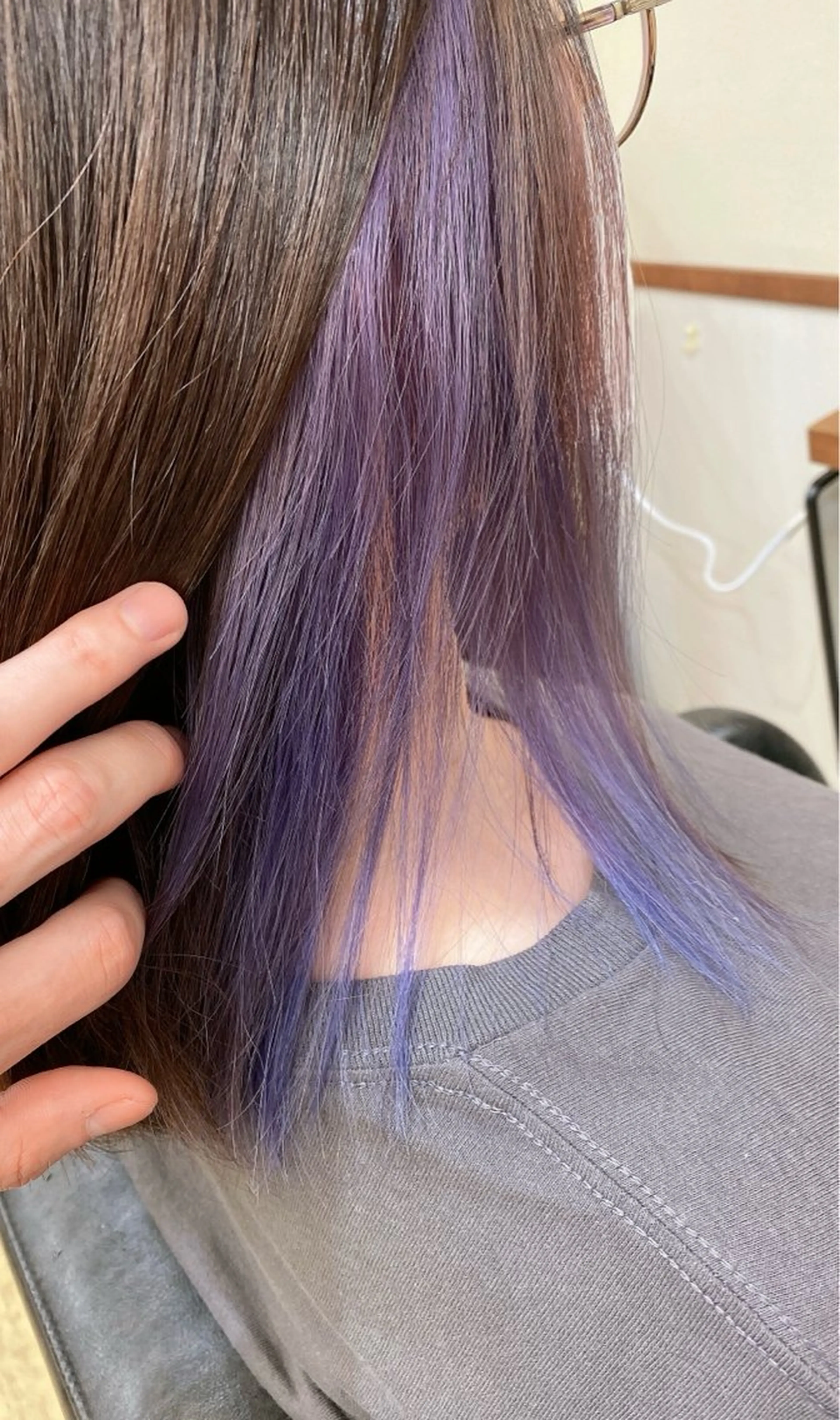 ミディアム カラー バイオレットカラー 國分 伸也のヘアスタイル