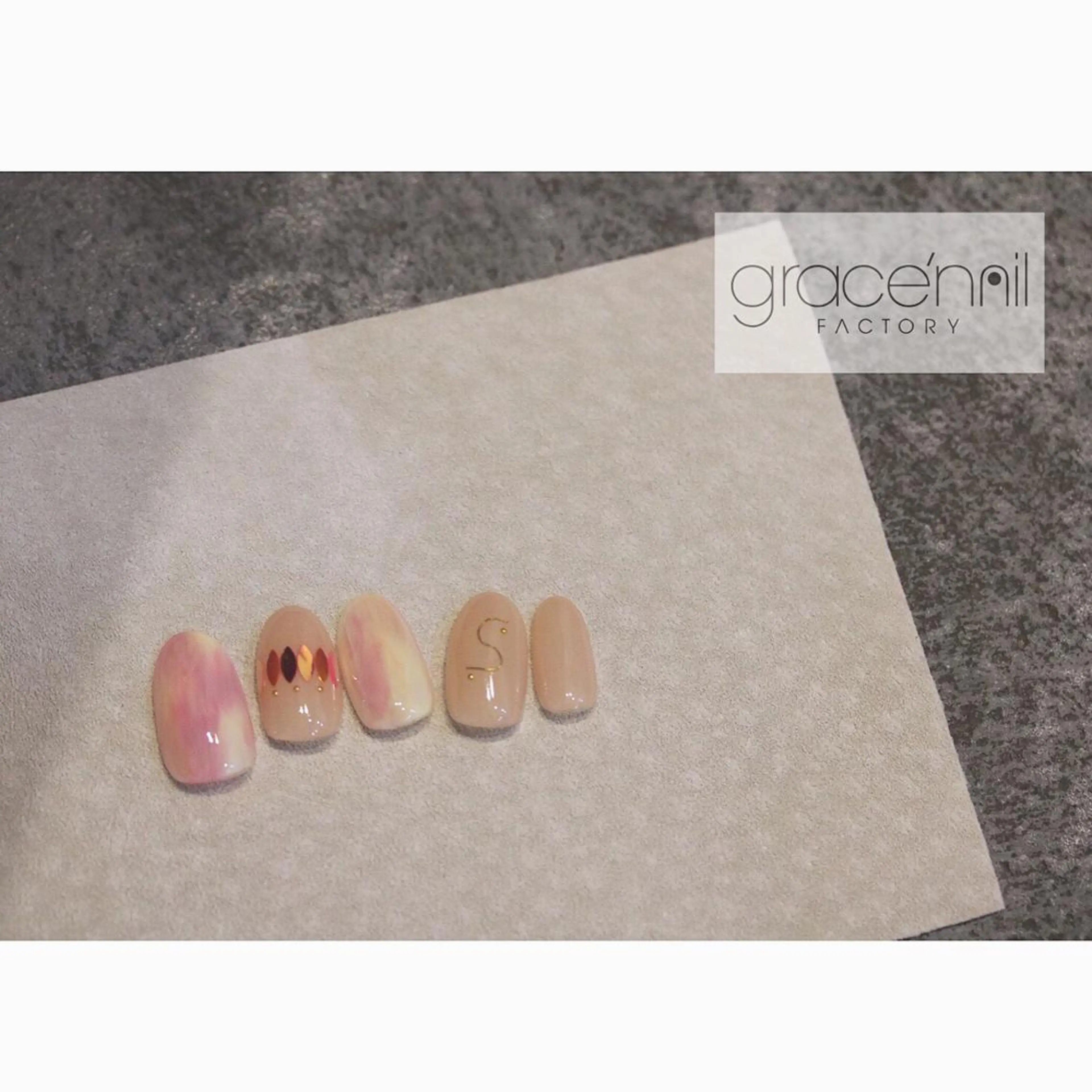 ネイル なんば堀江ニュアンス 育爪ケア/Kaphのネイルデザイン