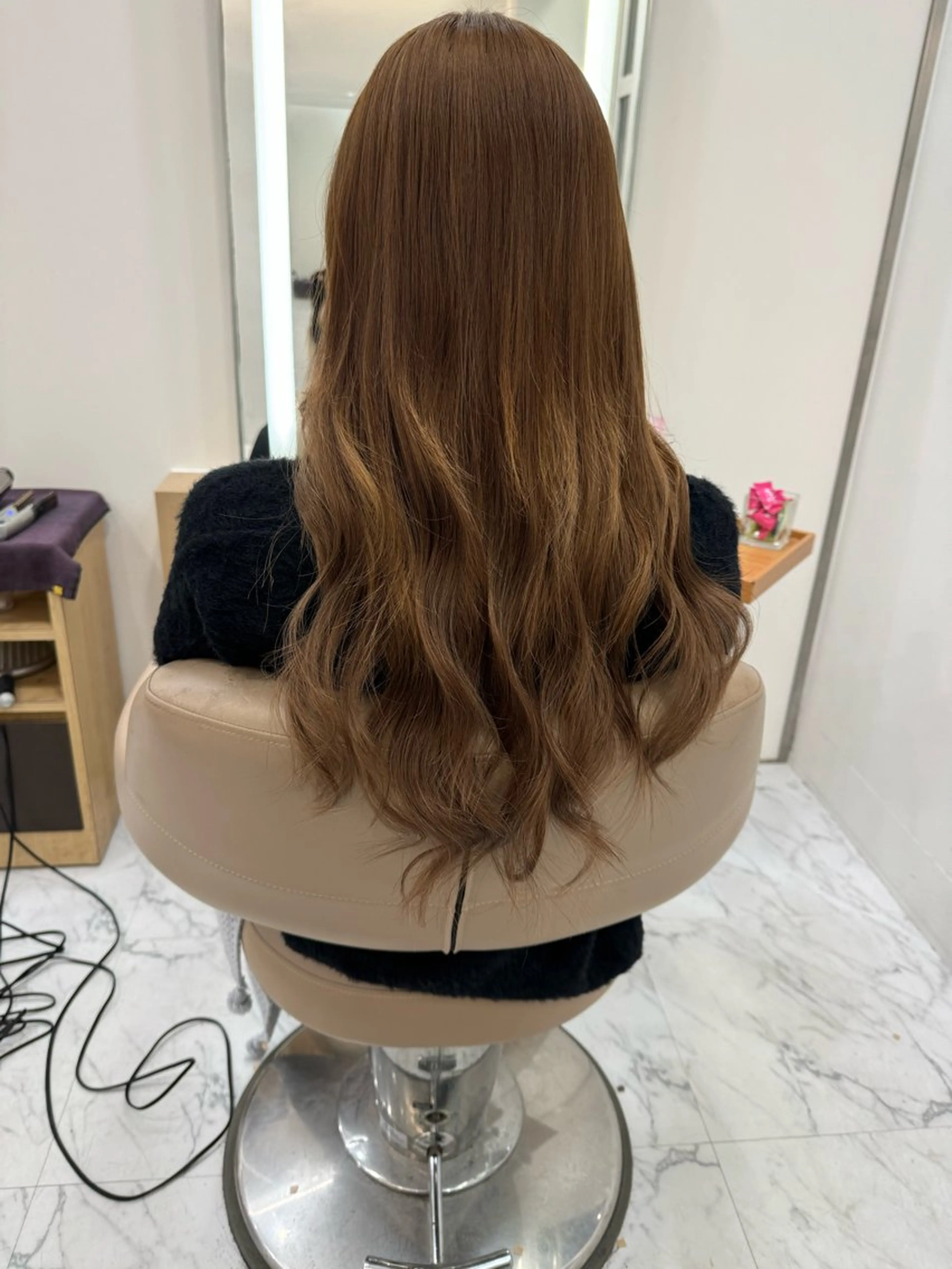 セミロング シールエクステ エクステ 濱川響太レディース カットモデルのヘアスタイル