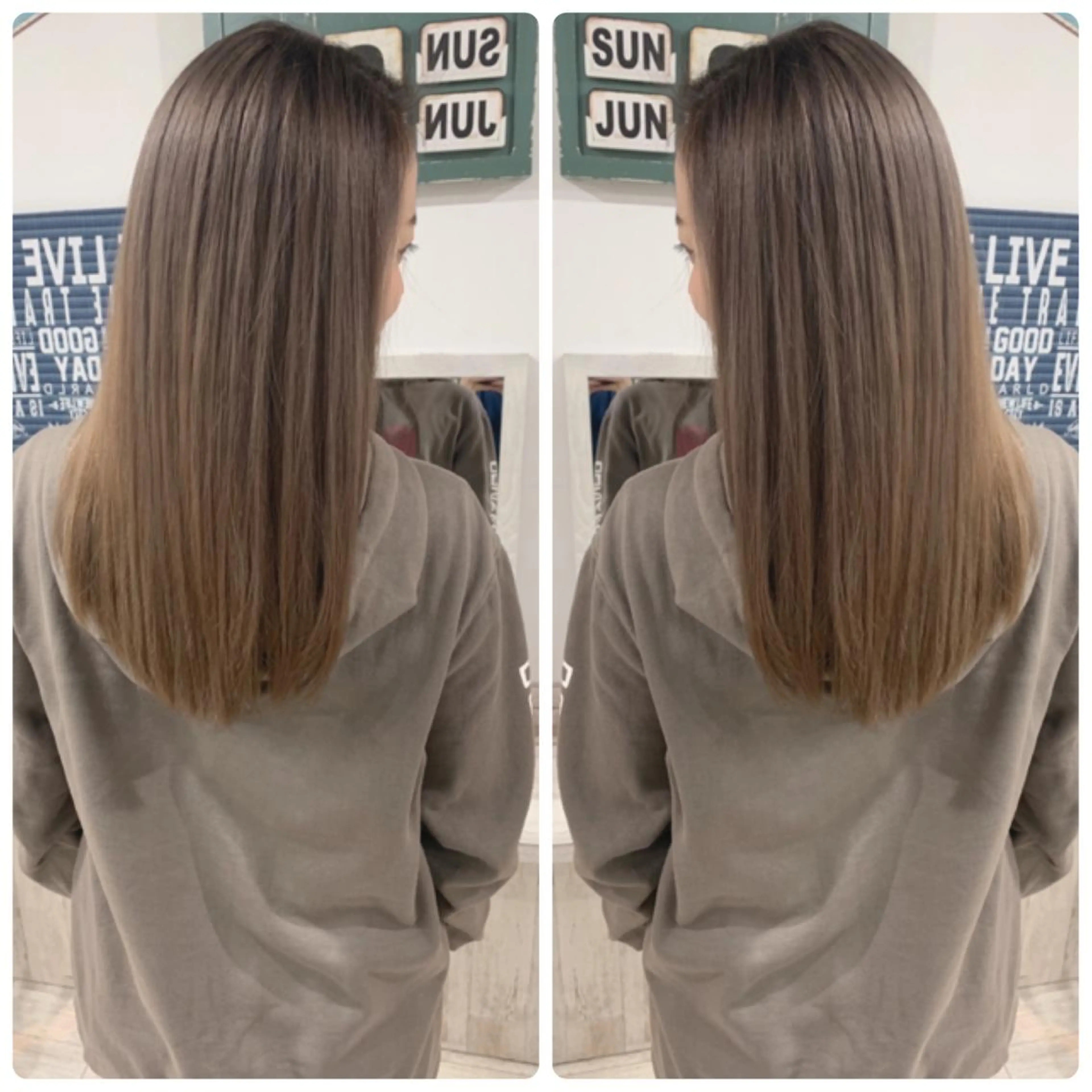 セミロング カラー カット ヘアカラー トリートメント 京都大人女性ショート 徒歩1分/秋山のヘアスタイル