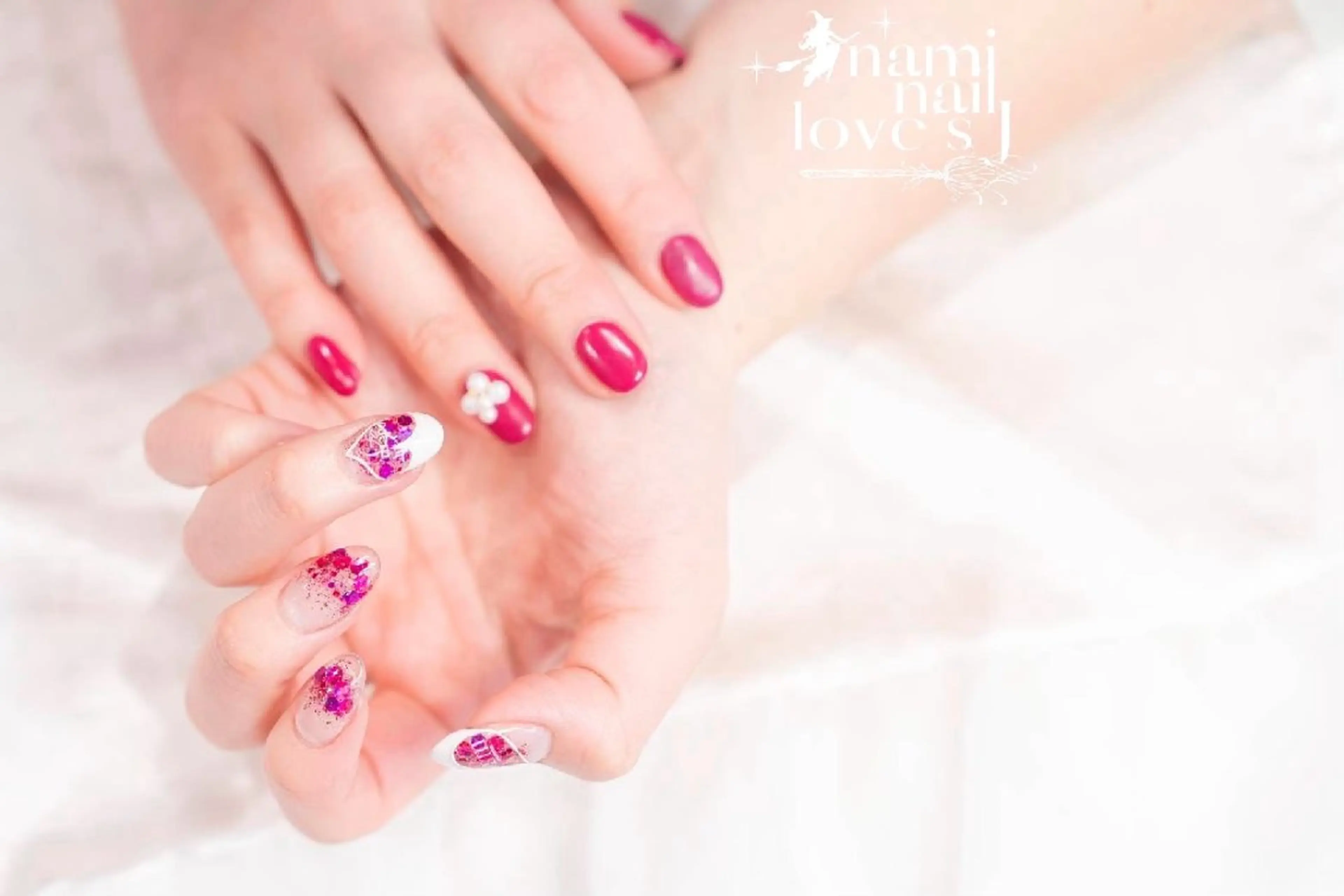 ネイル アートネイル スカルプネイル バレンタイン 冬ネイル 内 奈美のネイルデザイン