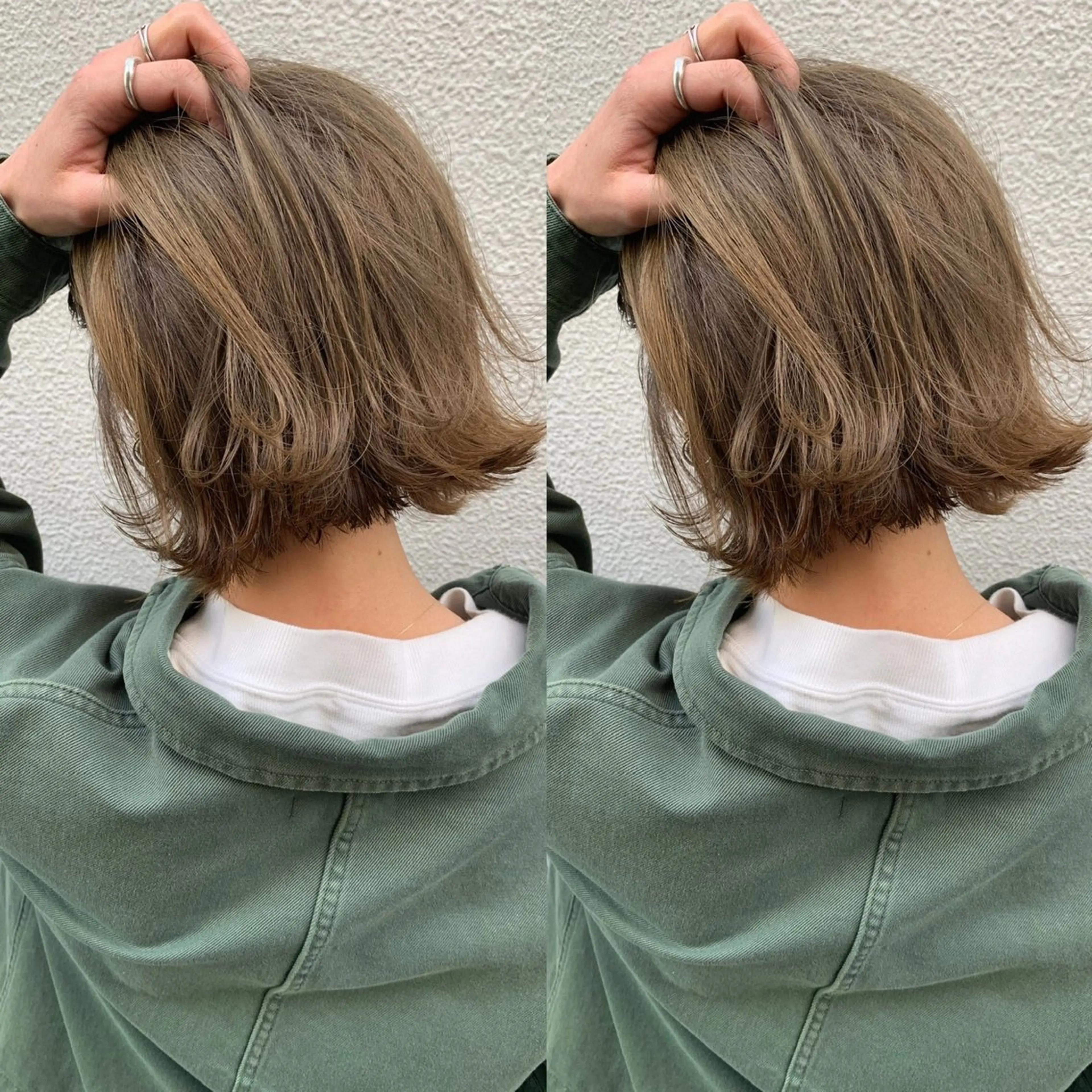 ミディアム カット ヘアカラー トリートメント 💗レイヤーショート ボブ艶髪/竜也💗のヘアスタイル