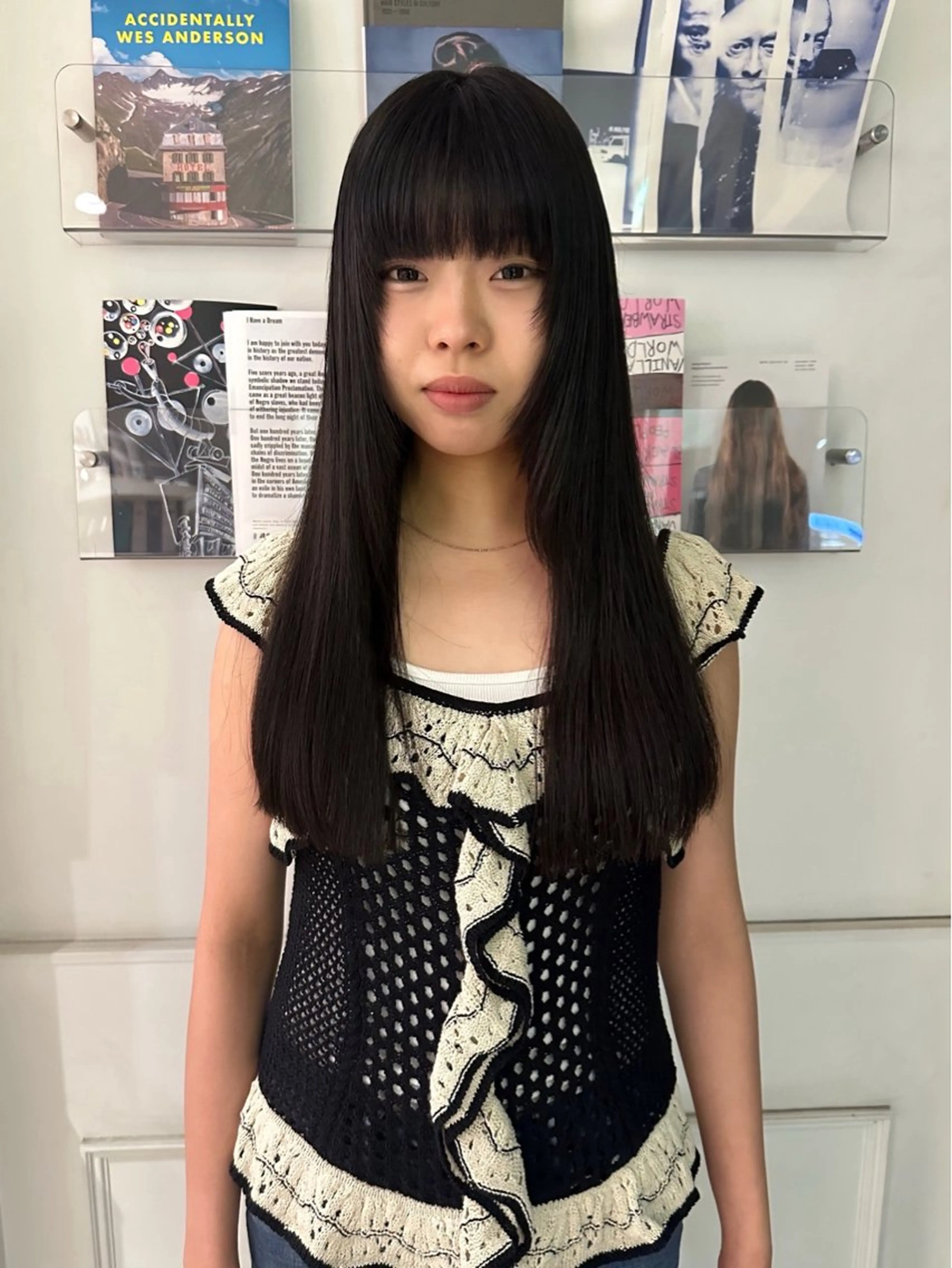 セミロング ケアカラー 髪質改善 ヘアカラー トリートメント Manaka🟤 今泉　Musiiikのヘアスタイル