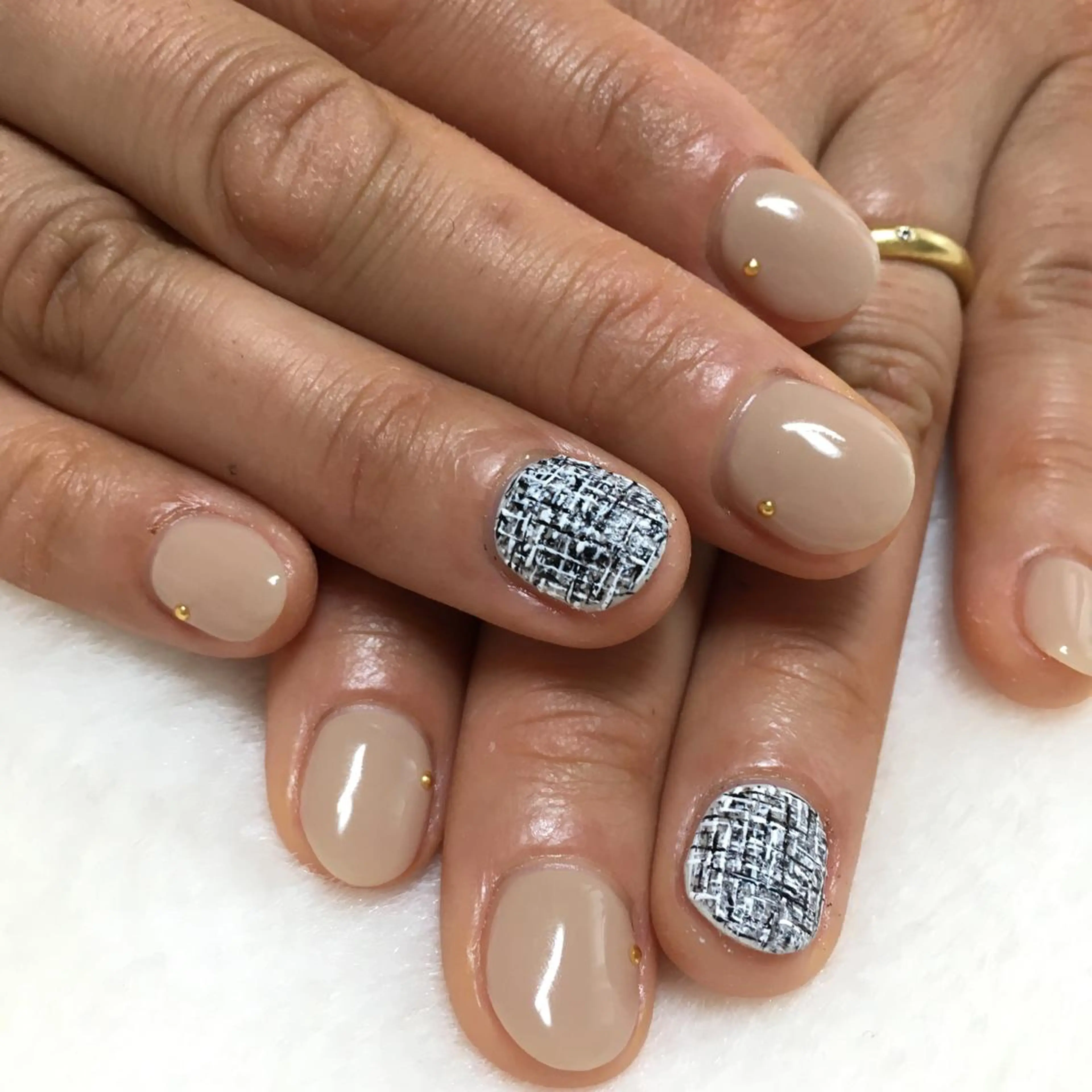 ネイル アートネイル ツイードネイル ハンドネイル kipinail 川﨑えりかのネイルデザイン